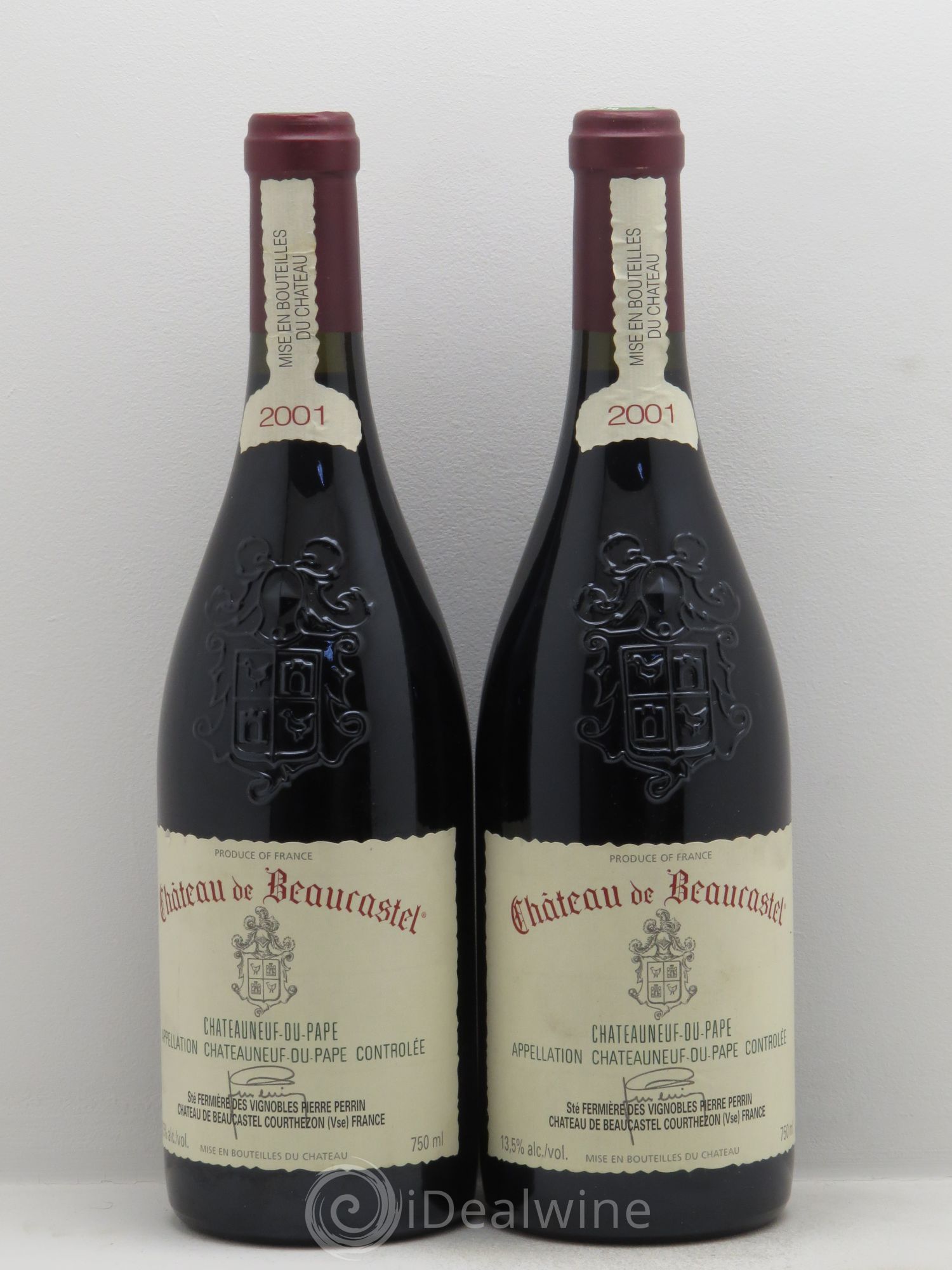 Châteauneuf-du-Pape Château de Beaucastel Famille Perrin 2001 - Lot de 2 bouteilles - 0