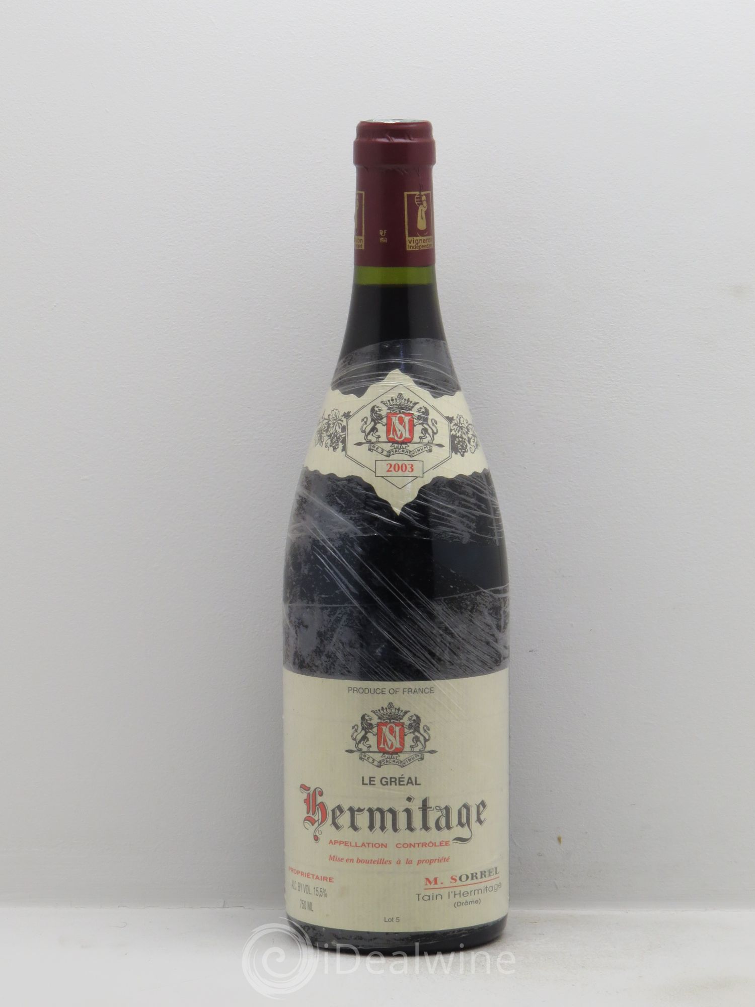 Hermitage Le Gréal Marc Sorrel (sans prix de réserve) 2003 - Lot de 1 bouteille - 0