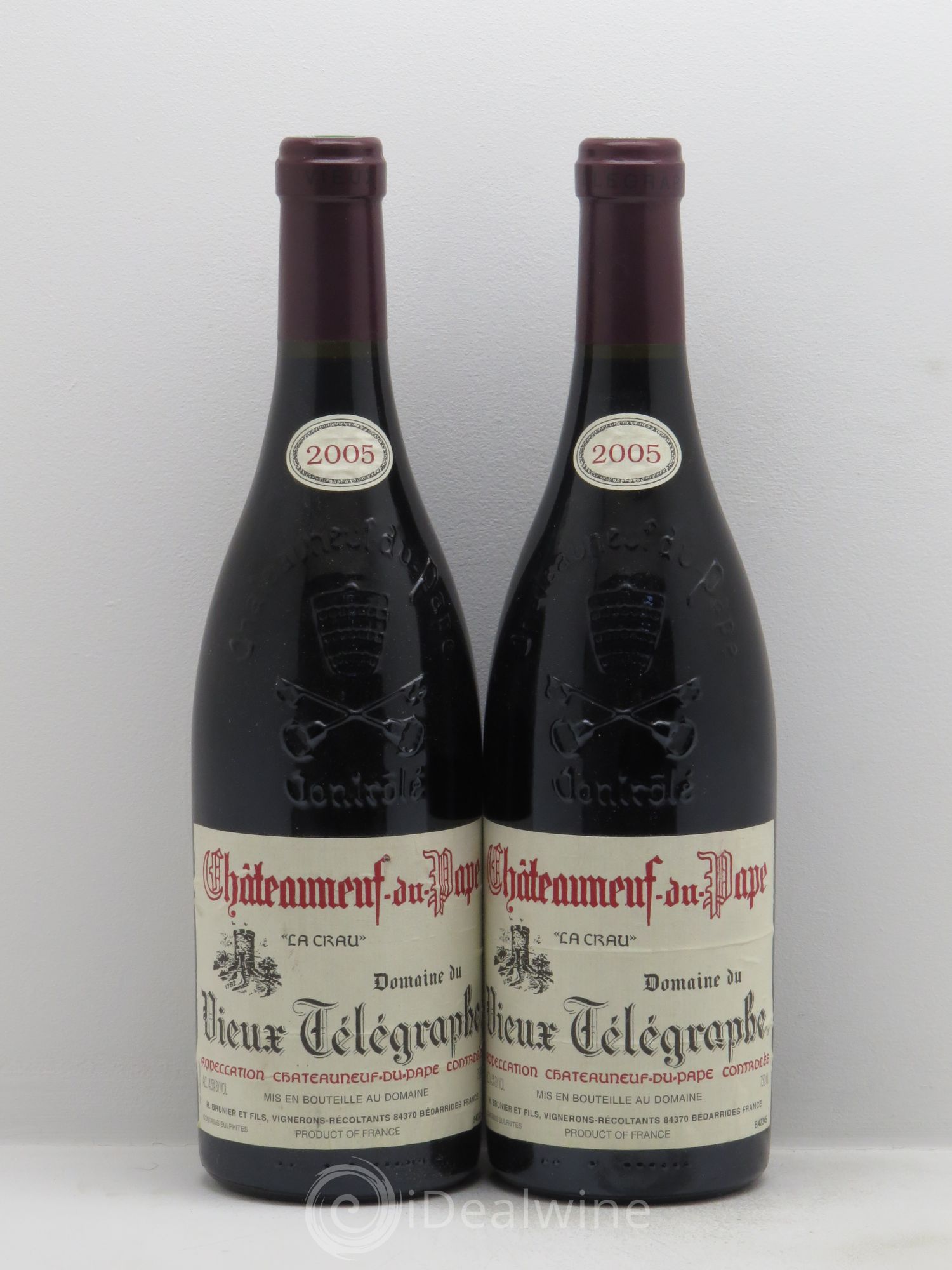 Châteauneuf-du-Pape Vieux Télégraphe (Domaine du) Vignobles Brunier 2005 - Lot de 2 bouteilles - 0