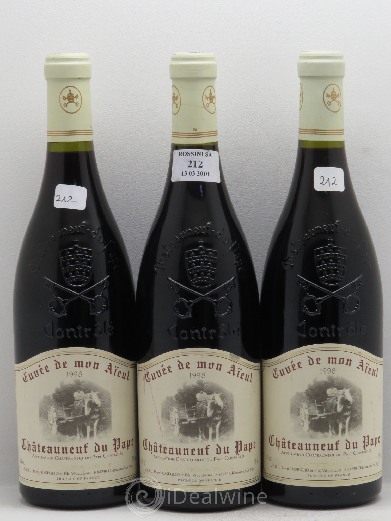 Châteauneuf-du-Pape Cuvée de mon Aïeul Pierre Usseglio & Fils 1998 - Lot de 3 bouteilles - 0