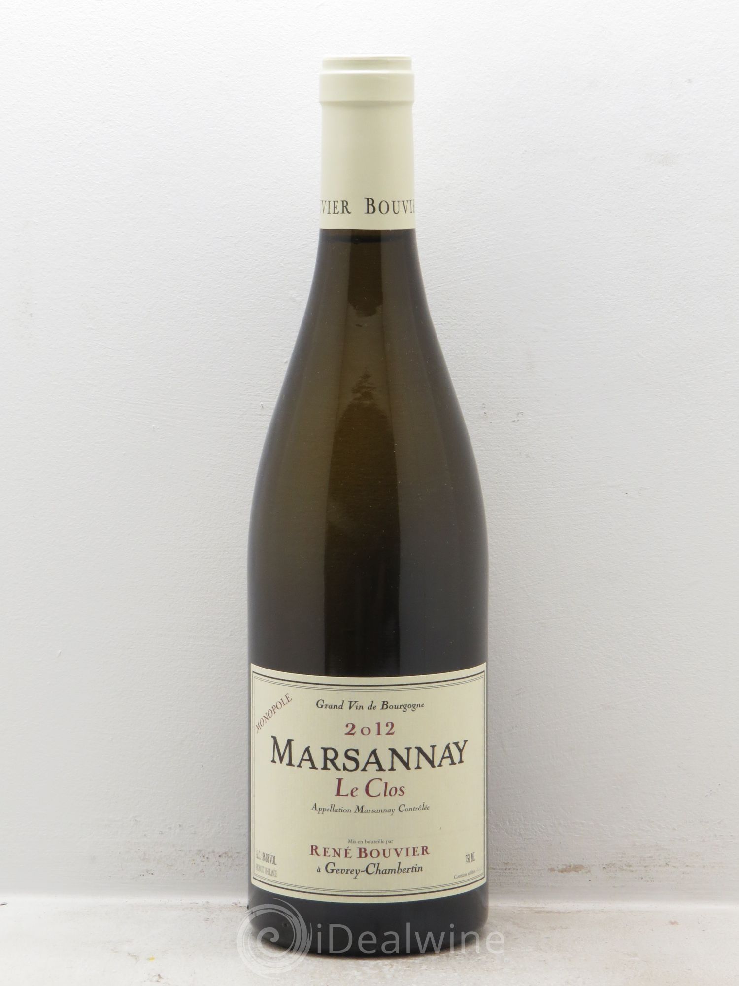 Marsannay Le Clos Monopole René Bouvier (Domaine) 2012 - Lot de 1 bouteille - 0