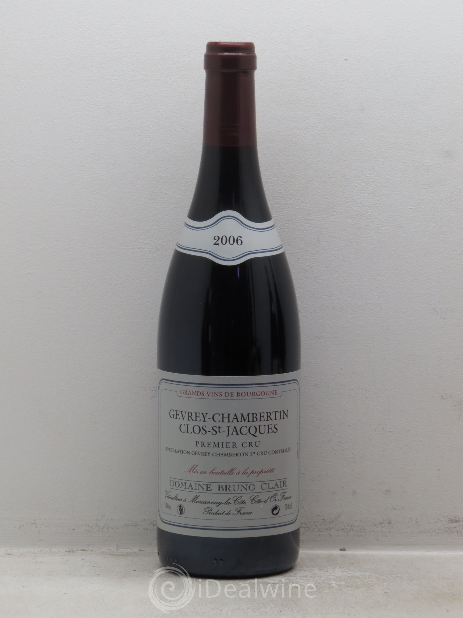Gevrey-Chambertin 1er Cru Clos Saint-Jacques Bruno Clair (Domaine) 2006 - Lot de 1 bouteille - 0