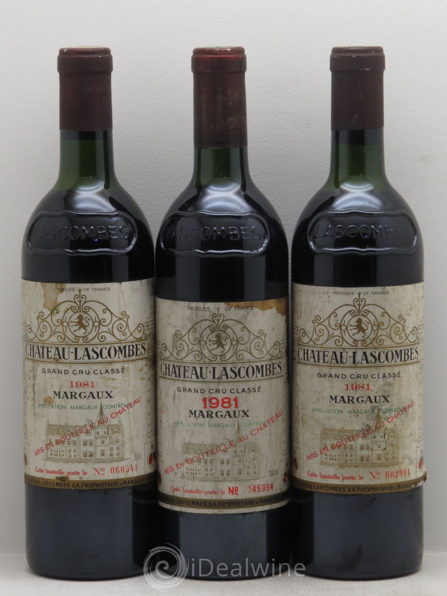 Château Lascombes 2ème Grand Cru Classé 1981 - Lot de 3 bouteilles - 0