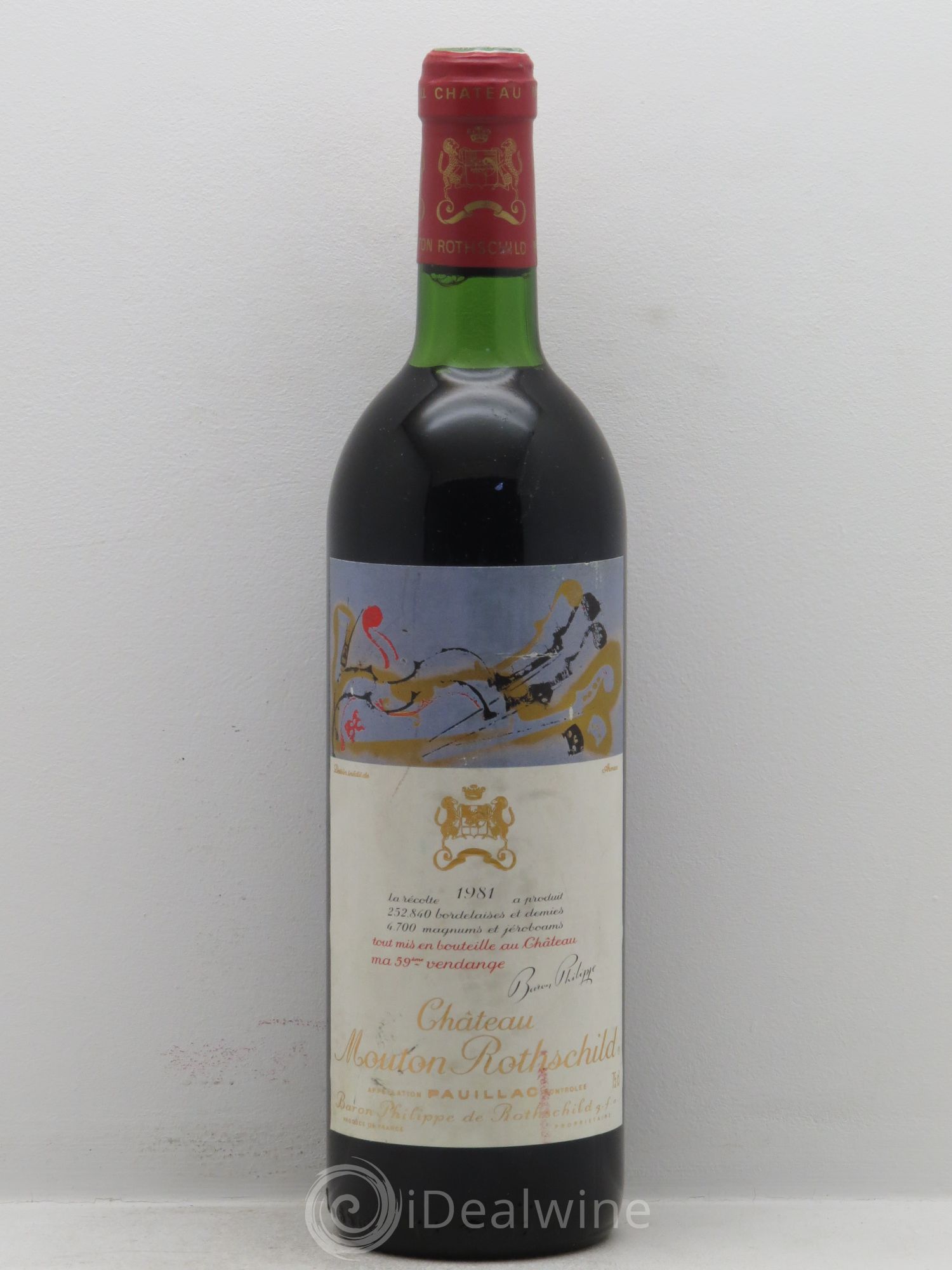 Château Mouton Rothschild 1er Grand Cru Classé 1981 - Lot de 1 bouteille - 0