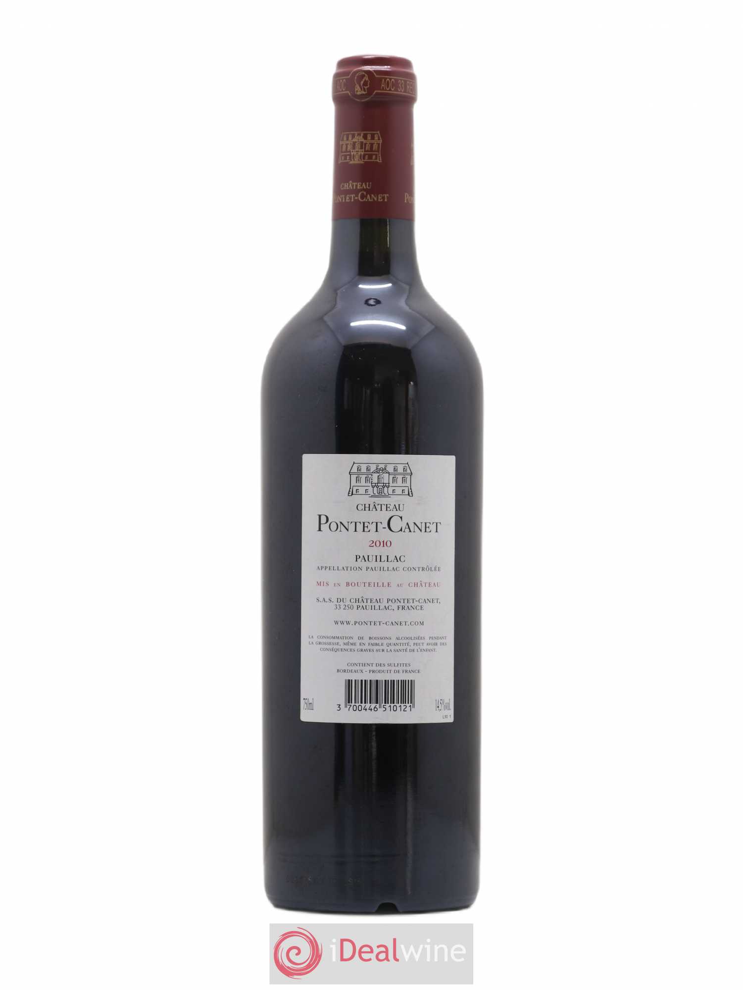 Château Pontet Canet 5ème Grand Cru Classé 2010 - Lot de 1 bouteille - 1