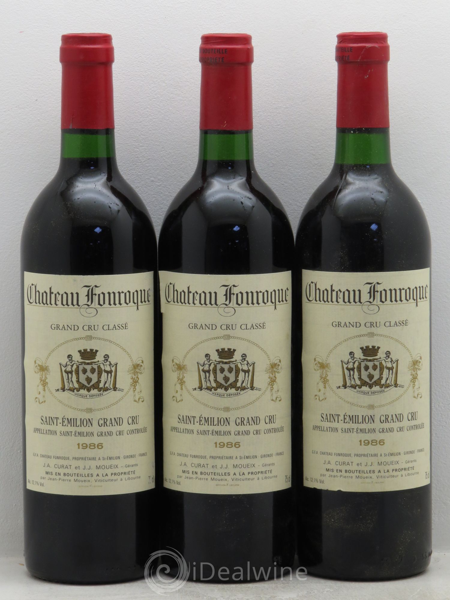Château Fonroque Grand Cru Classé 1986 - Lot de 3 bouteilles - 0