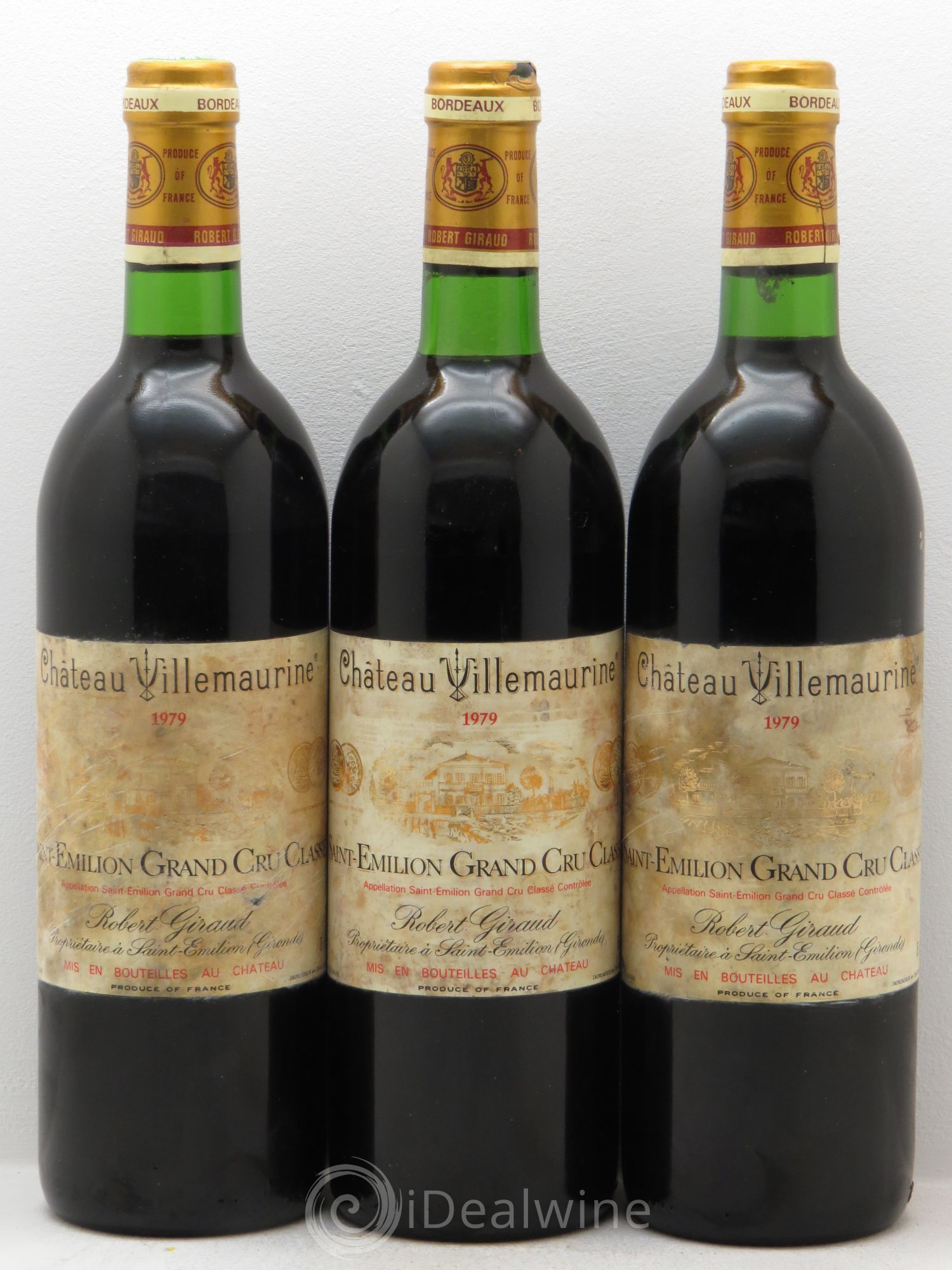 Château Villemaurine Grand Cru Classé 1979 - Lot de 3 bouteilles - 0