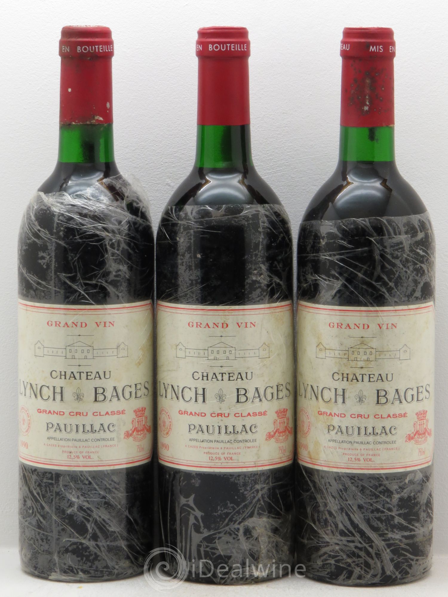 Château Lynch Bages 5ème Grand Cru Classé 1990 - Lot de 3 bouteilles - 0