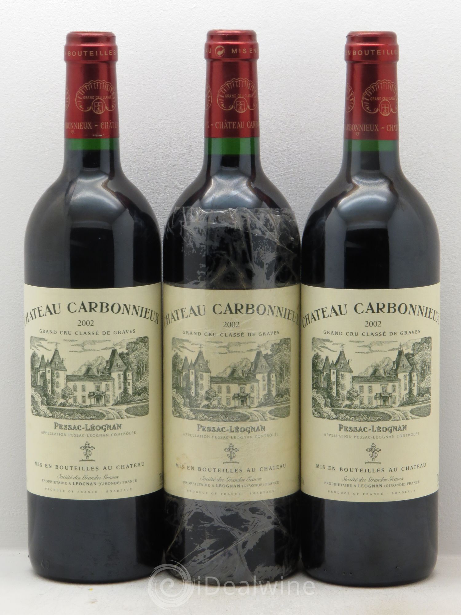 Château Carbonnieux Cru Classé de Graves 2002 - Lot de 3 bouteilles - 0