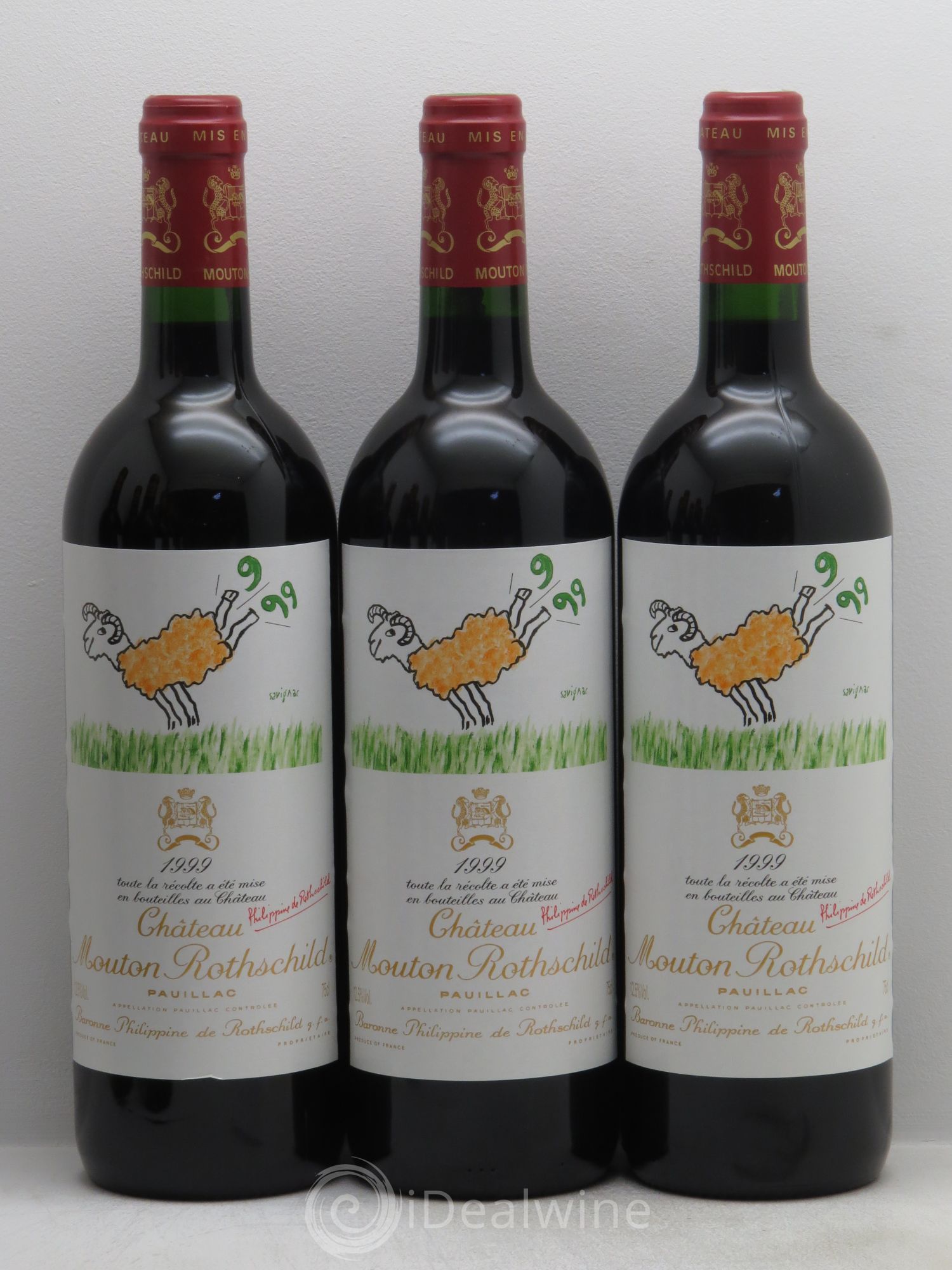 Château Mouton Rothschild 1er Grand Cru Classé 1999 - Lot de 12 bouteilles - 1