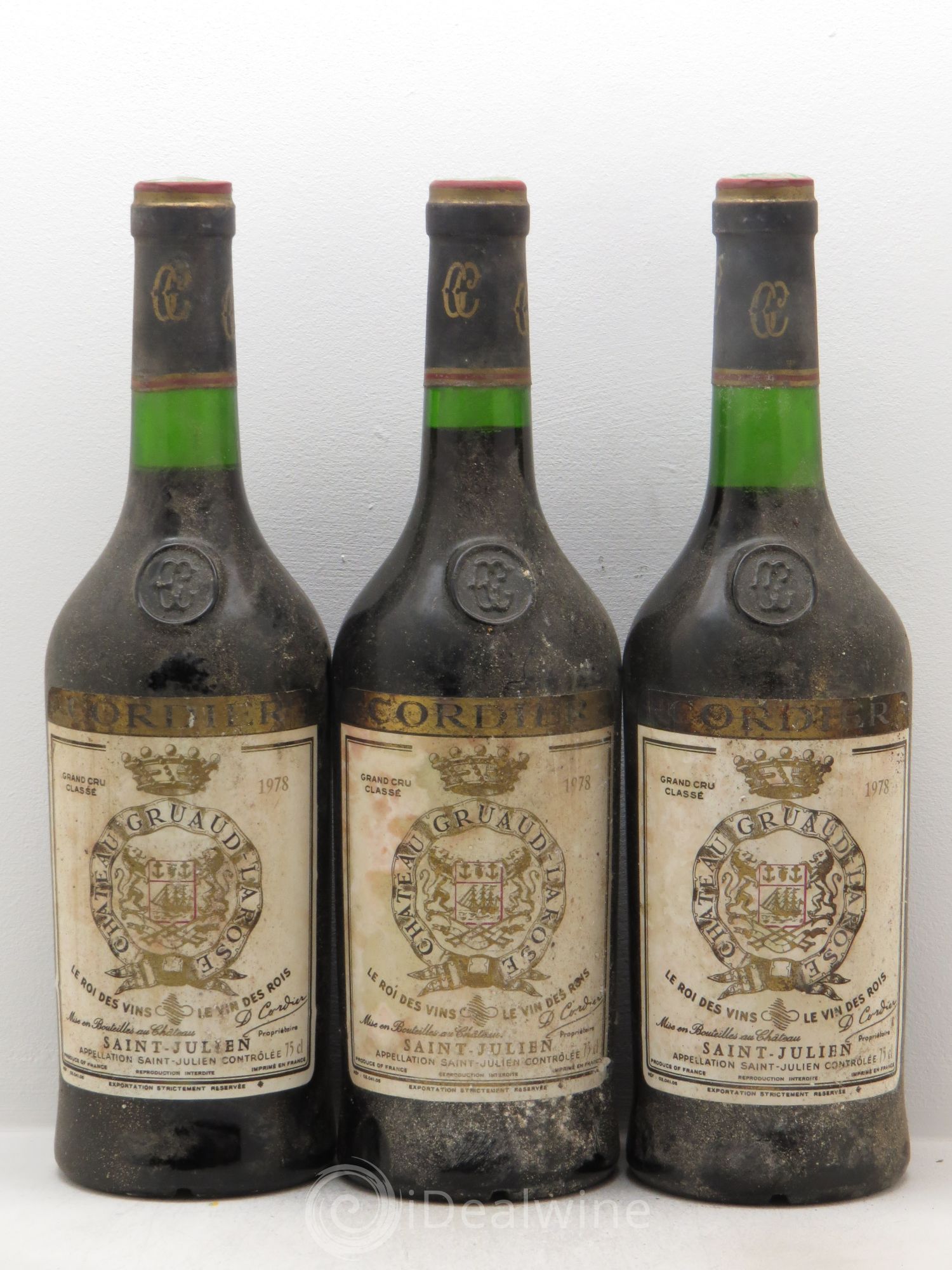 Château Gruaud Larose 2ème Grand Cru Classé 1978 - Lot de 3 bouteilles - 0