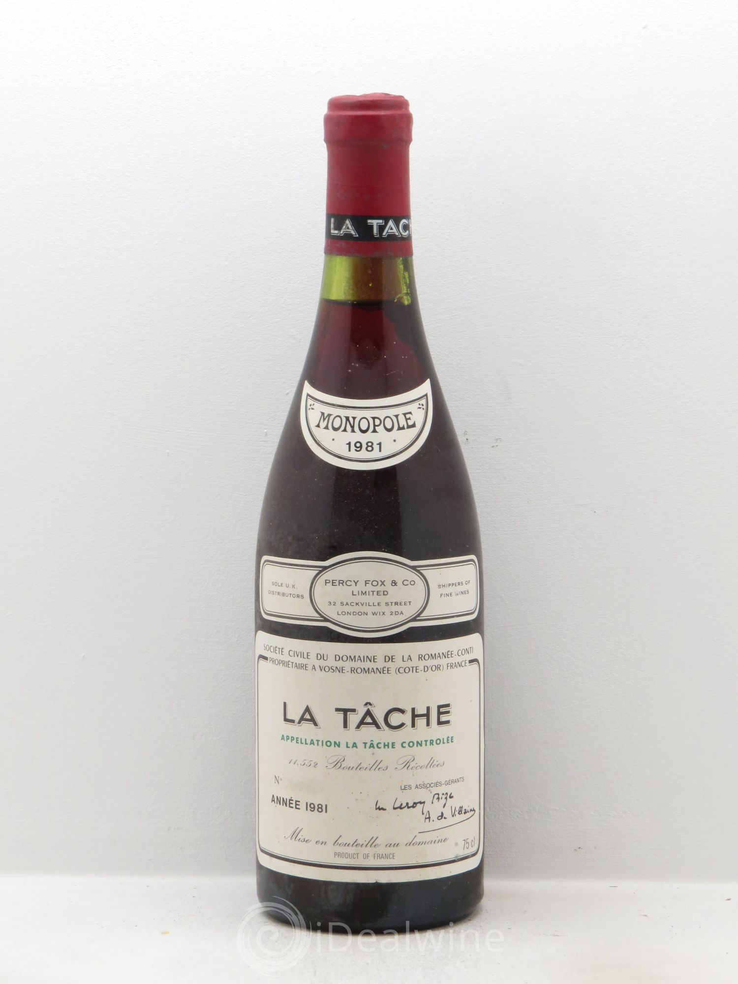 La Tâche Grand Cru Domaine de la Romanée-Conti 1981 - Lot de 1 bouteille - 0
