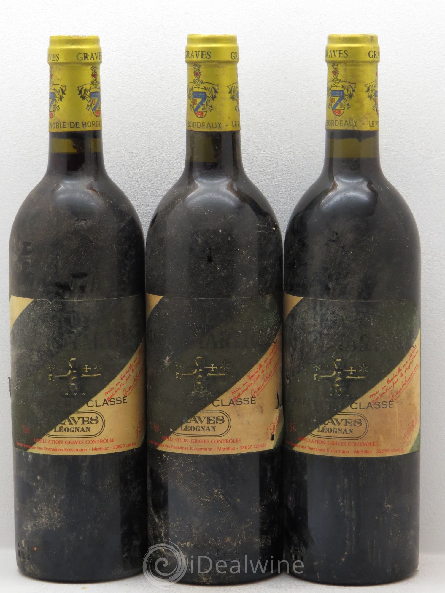 Château Latour-Martillac Cru Classé de Graves 1982 - Lot de 3 bouteilles - 0