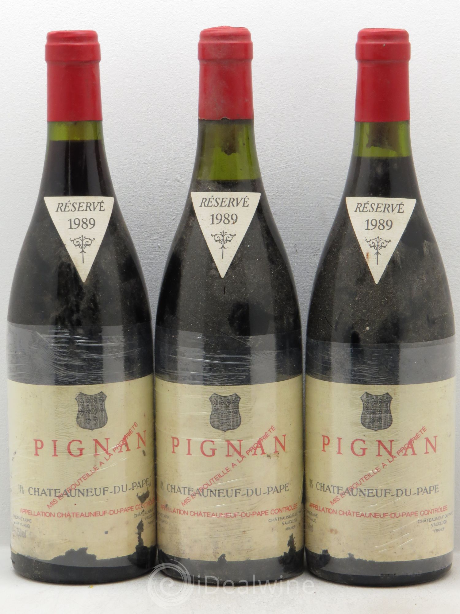 Châteauneuf-du-Pape Pignan Emmanuel Reynaud 1989 - Lot de 3 bouteilles - 0