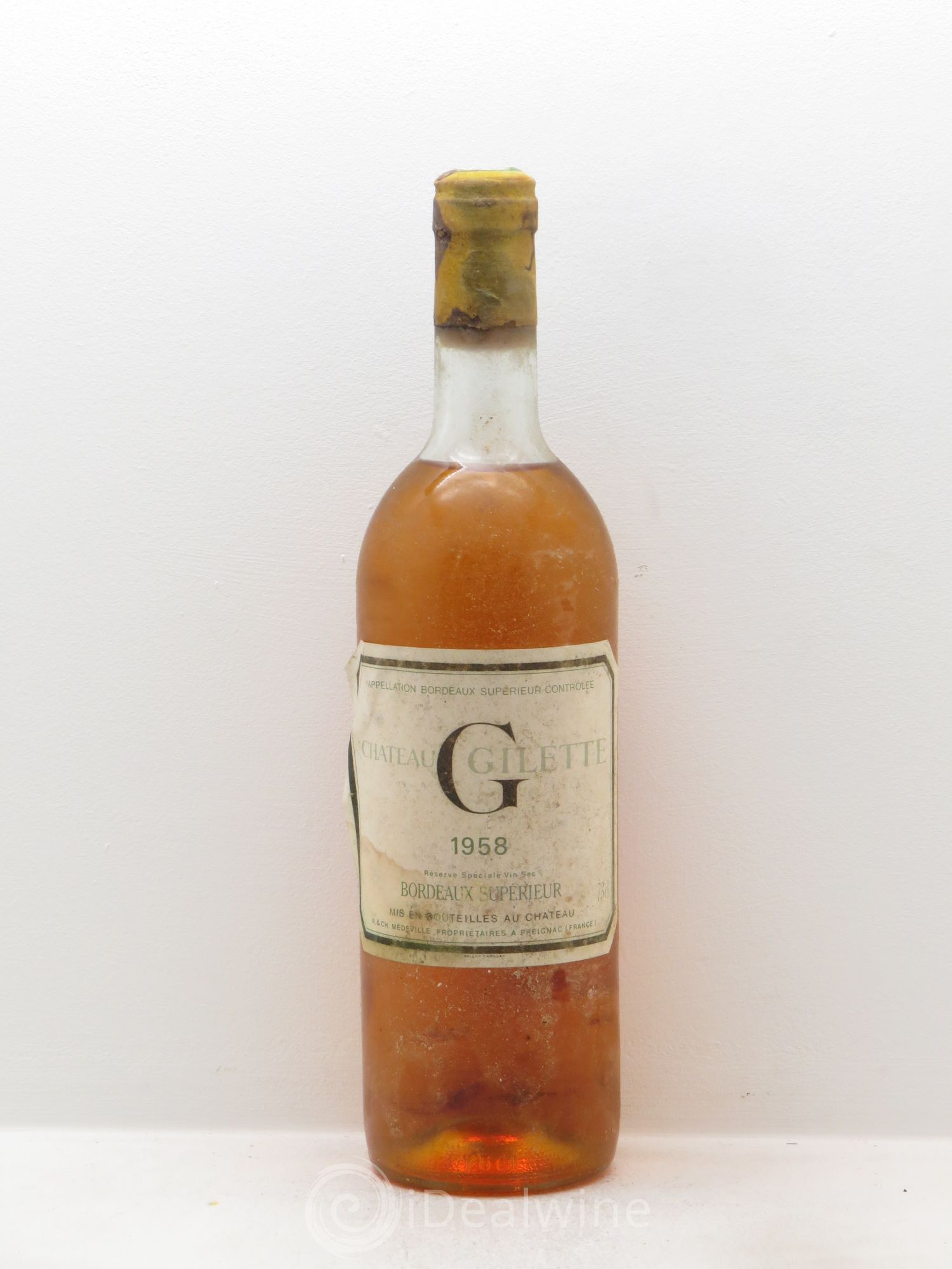 Bordeaux Château Gilette Réserve Spéciale Vin Blanc Sec 1958 - Posten von 1 Flasche - 0