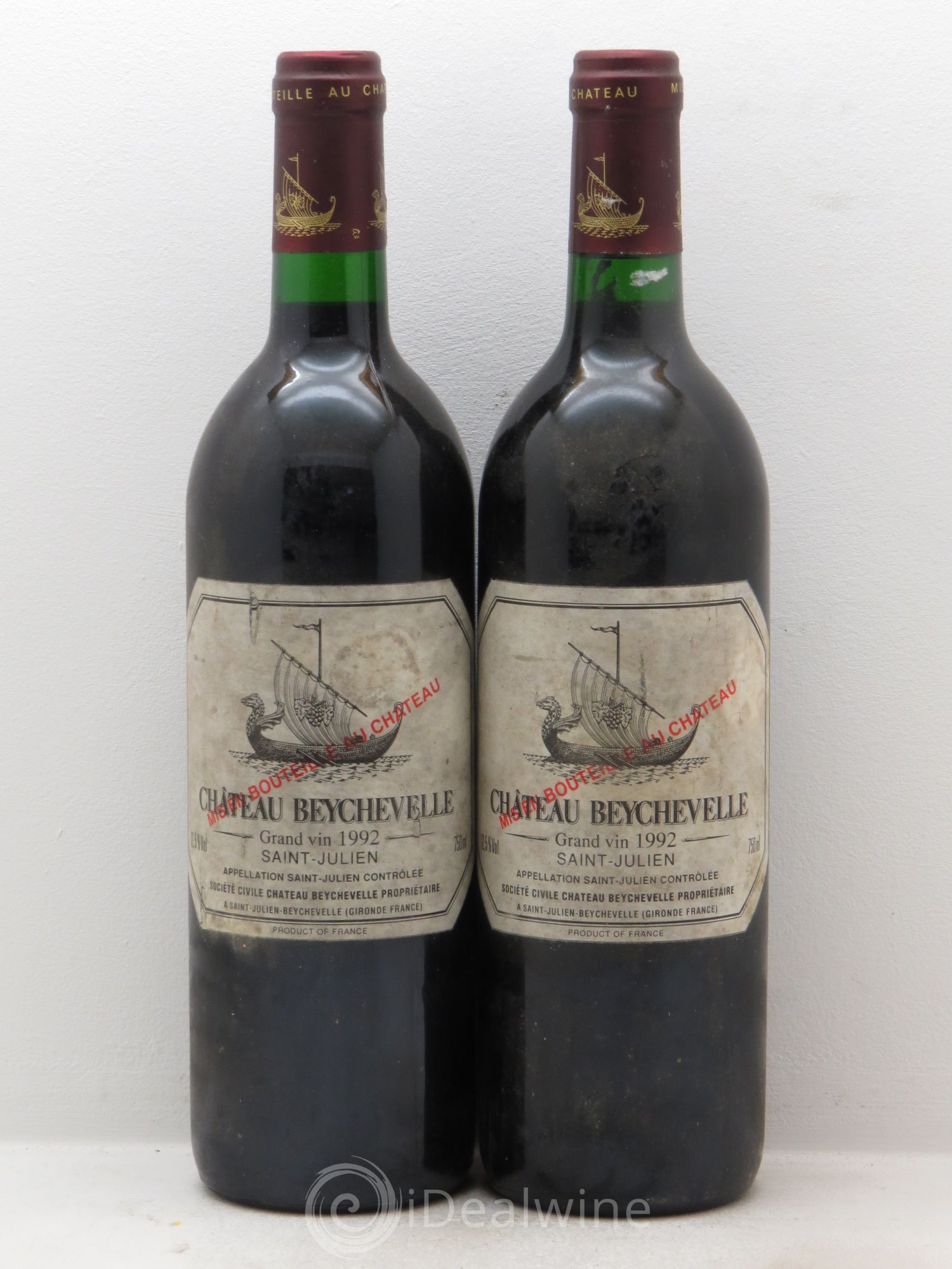Château Beychevelle 4ème Grand Cru Classé 1992 - Lot de 2 bouteilles - 0