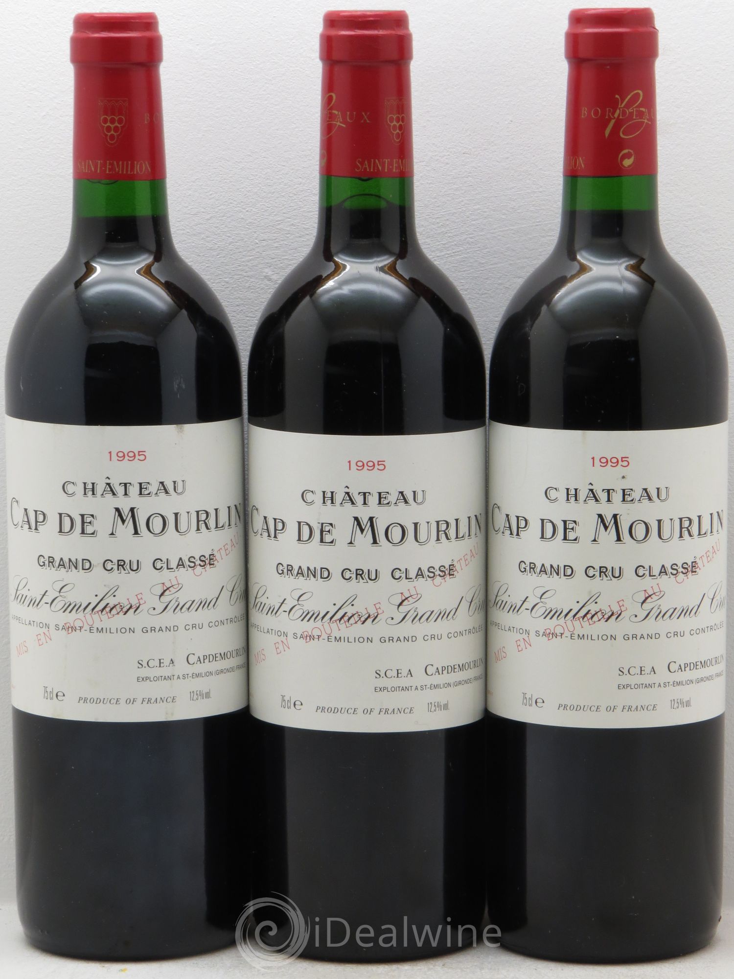 Château Cap de Mourlin Grand Cru Classé 1995 - Lot de 3 bouteilles - 0