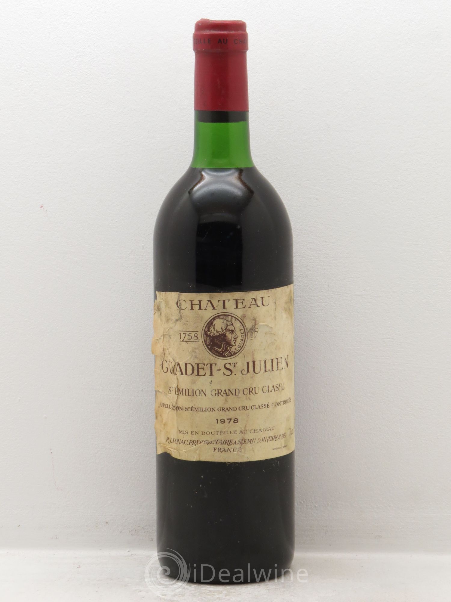 Château Guadet Grand Cru Classé 1978 - Lot de 1 bouteille - 0