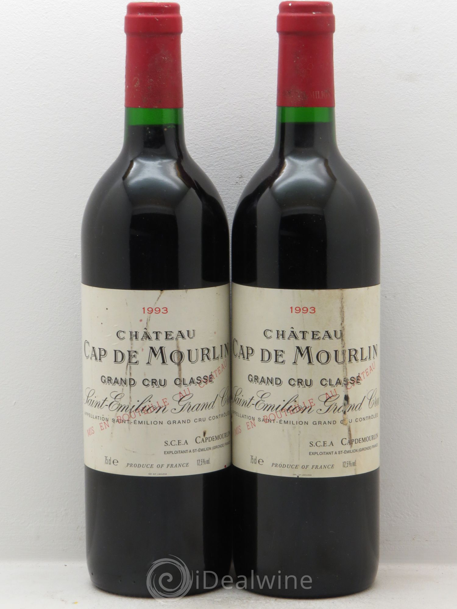 Château Cap de Mourlin Grand Cru Classé 1993 - Lot de 2 bouteilles - 0