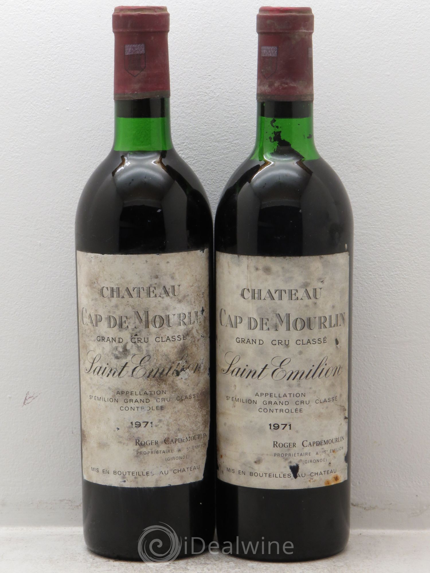 Château Cap de Mourlin Grand Cru Classé 1971 - Lot de 2 bouteilles - 0