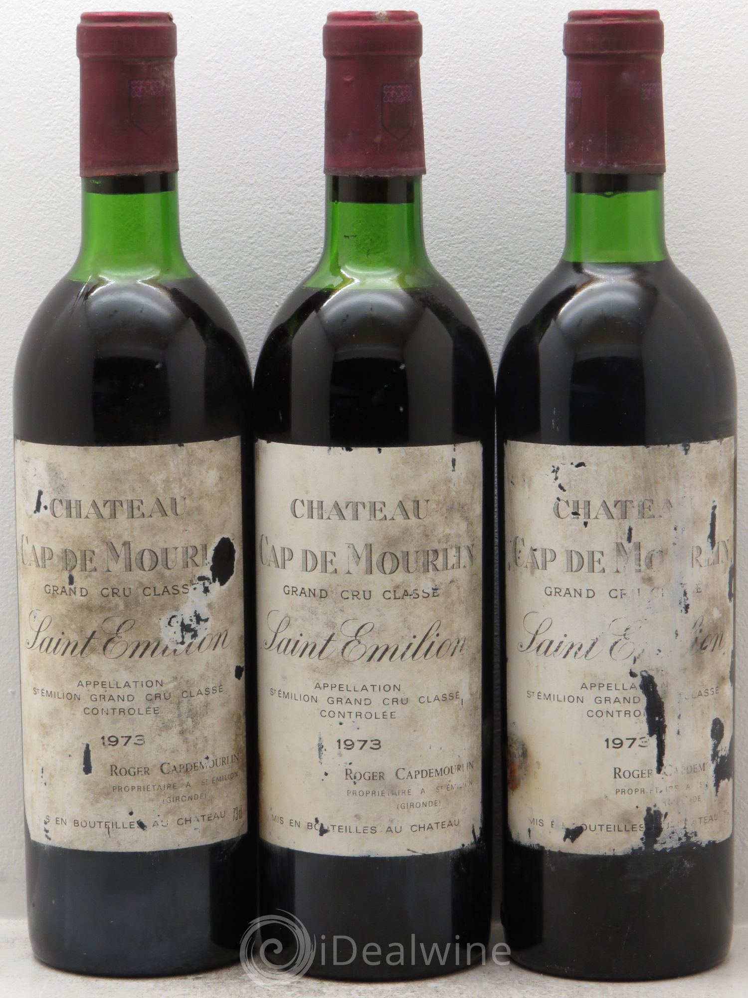 Château Cap de Mourlin Grand Cru Classé (sans prix de réserve) 1973 - Lot de 3 bouteilles - 0