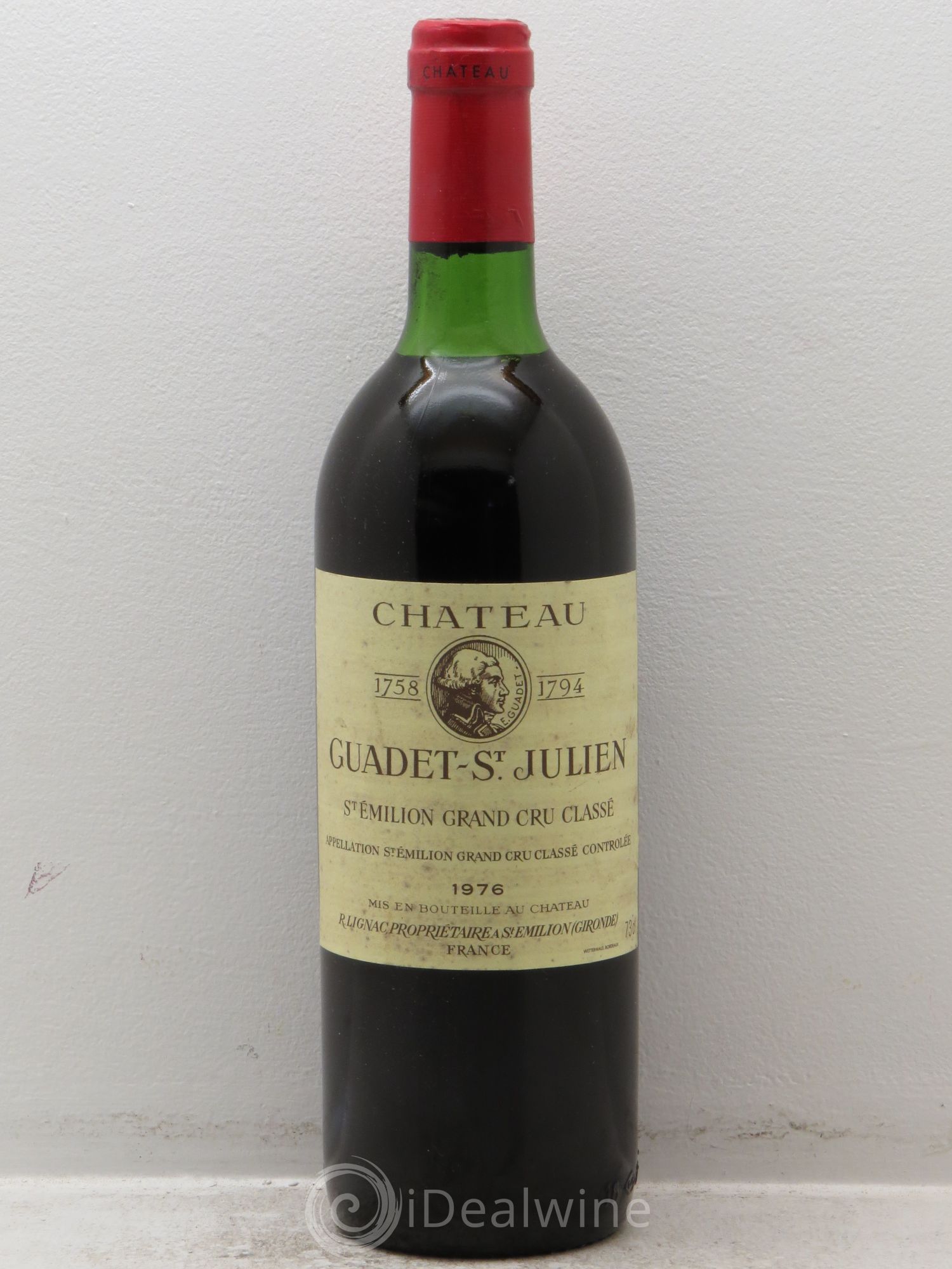 Château Guadet Grand Cru Classé 1976 - Lot de 6 bouteilles - 0