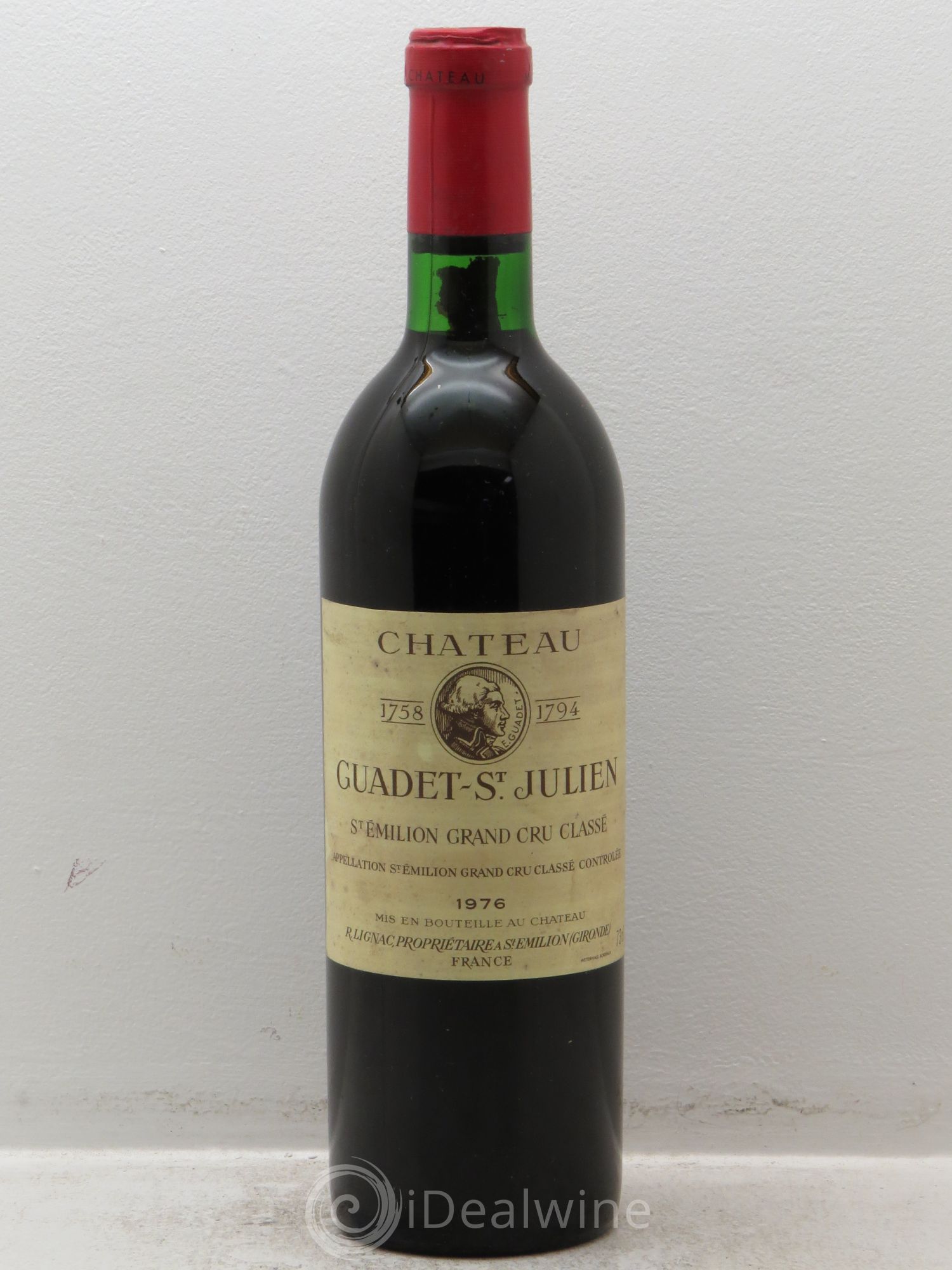 Château Guadet Grand Cru Classé 1976 - Lot de 1 bouteille - 0
