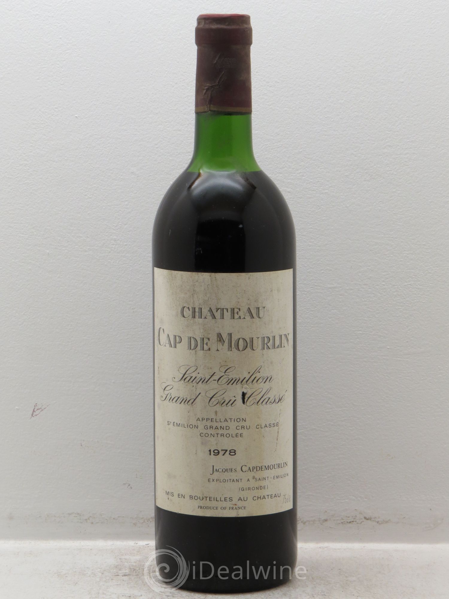 Château Cap de Mourlin Grand Cru Classé 1978 - Lot de 1 bouteille - 0