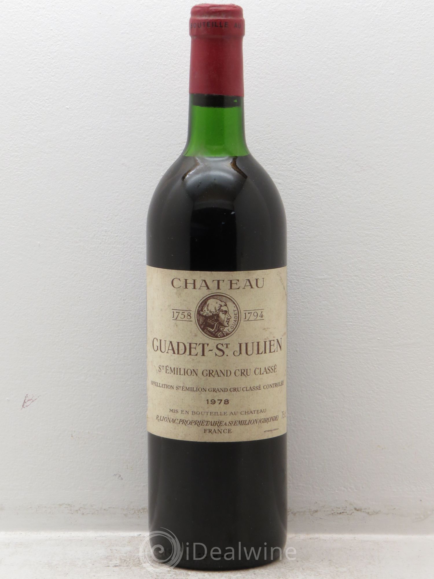 Château Guadet Grand Cru Classé 1978 - Lot de 6 bouteilles - 0