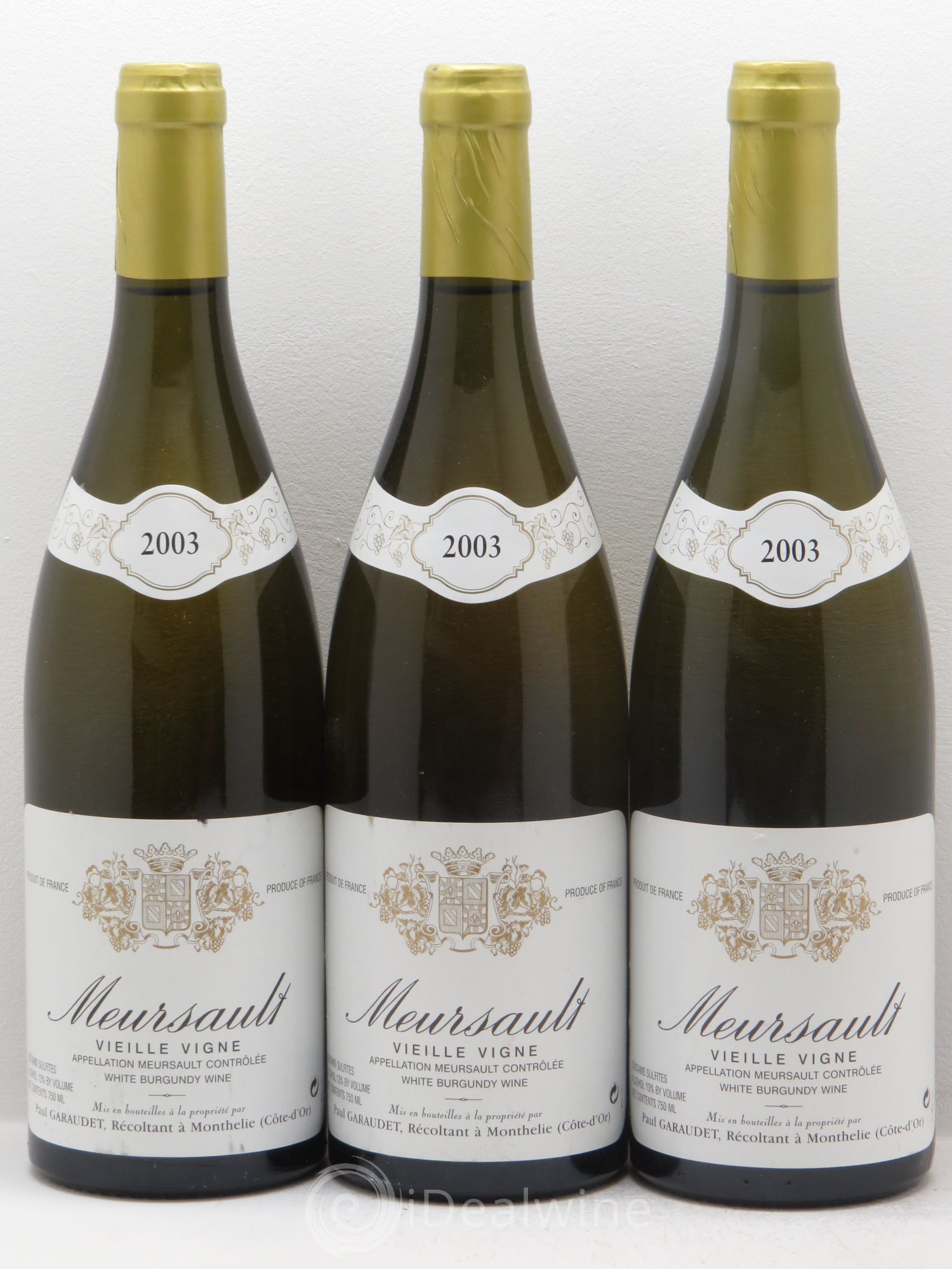 Meursault Vieilles Vignes - Garaudet 2003 - Posten von 3 Flaschen - 0