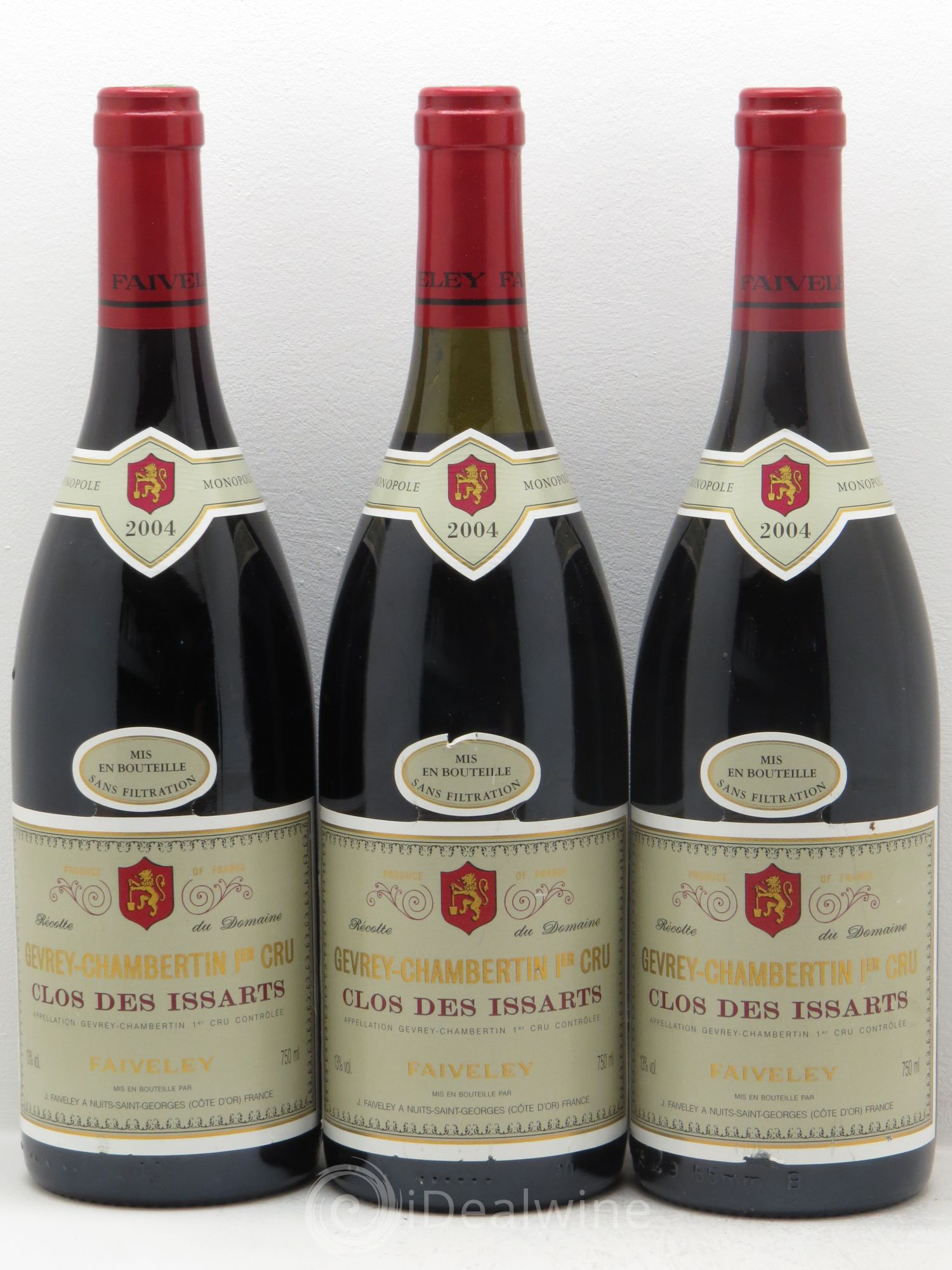 Gevrey-Chambertin 1er Cru Clos des Issarts Faiveley 2004 - Lot de 3 bouteilles - 0