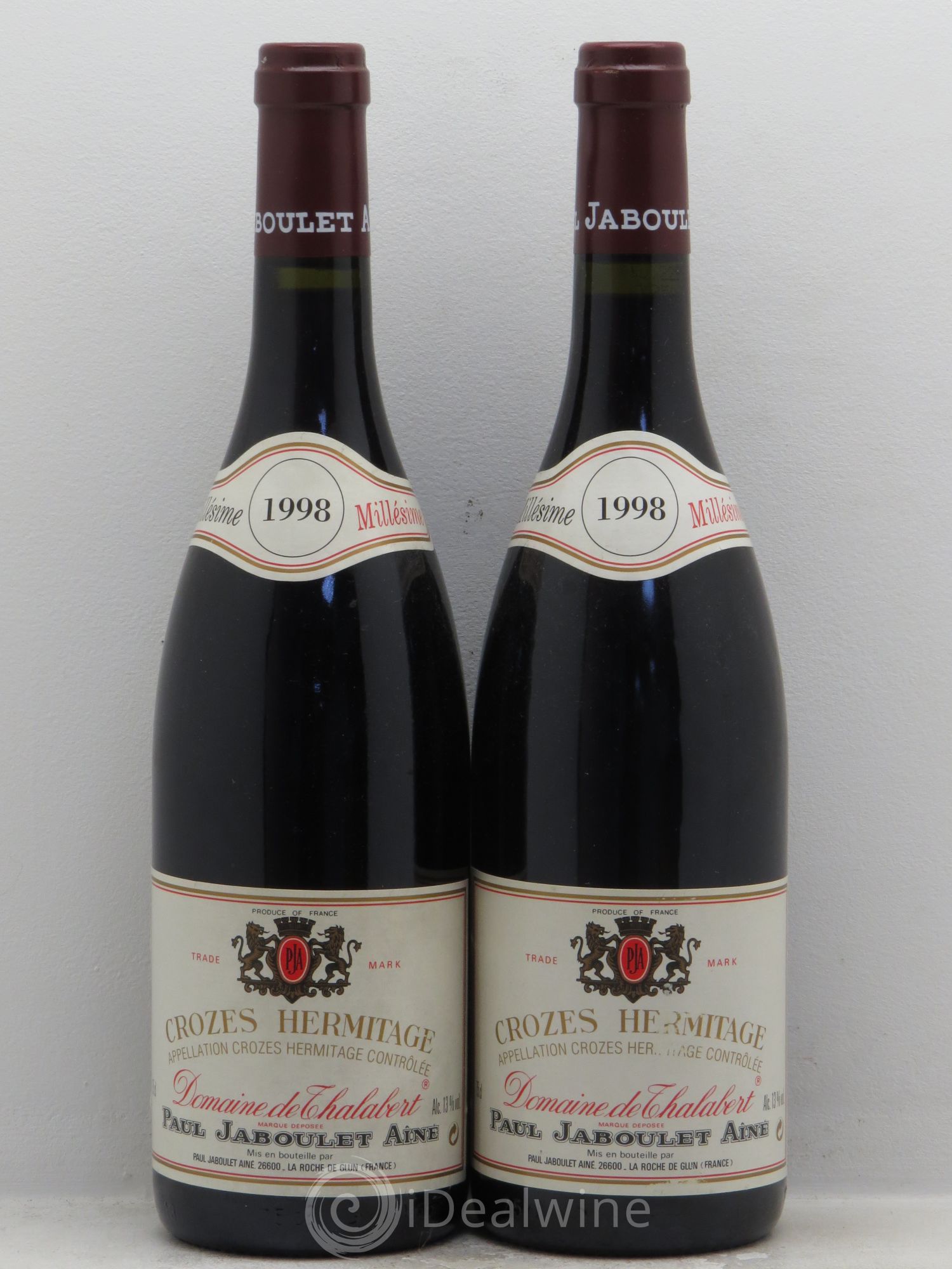 Crozes-Hermitage Domaine de Thalabert Paul Jaboulet Ainé 1998 - Lot de 2 bouteilles - 0