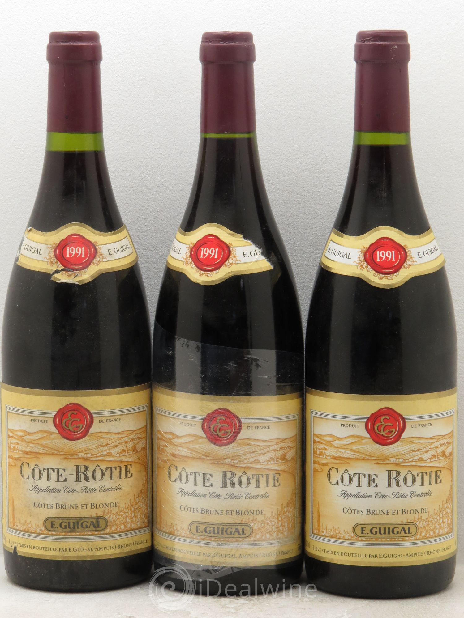 Côte-Rôtie Côtes Brune et Blonde Guigal 1991 - Lot de 3 bouteilles - 0
