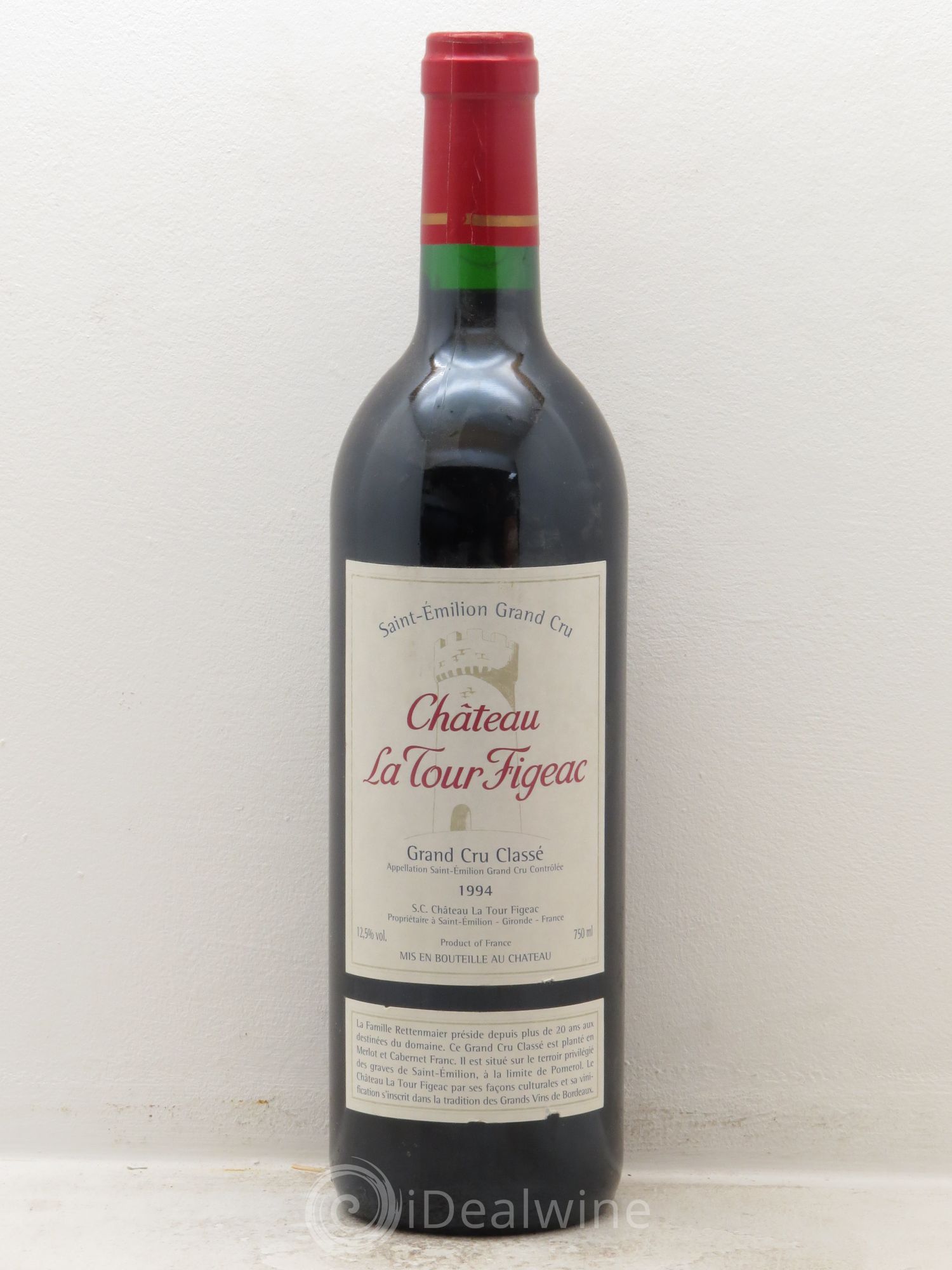 Château la Tour Figeac Grand Cru Classé 1994 - Lot de 1 bouteille - 0