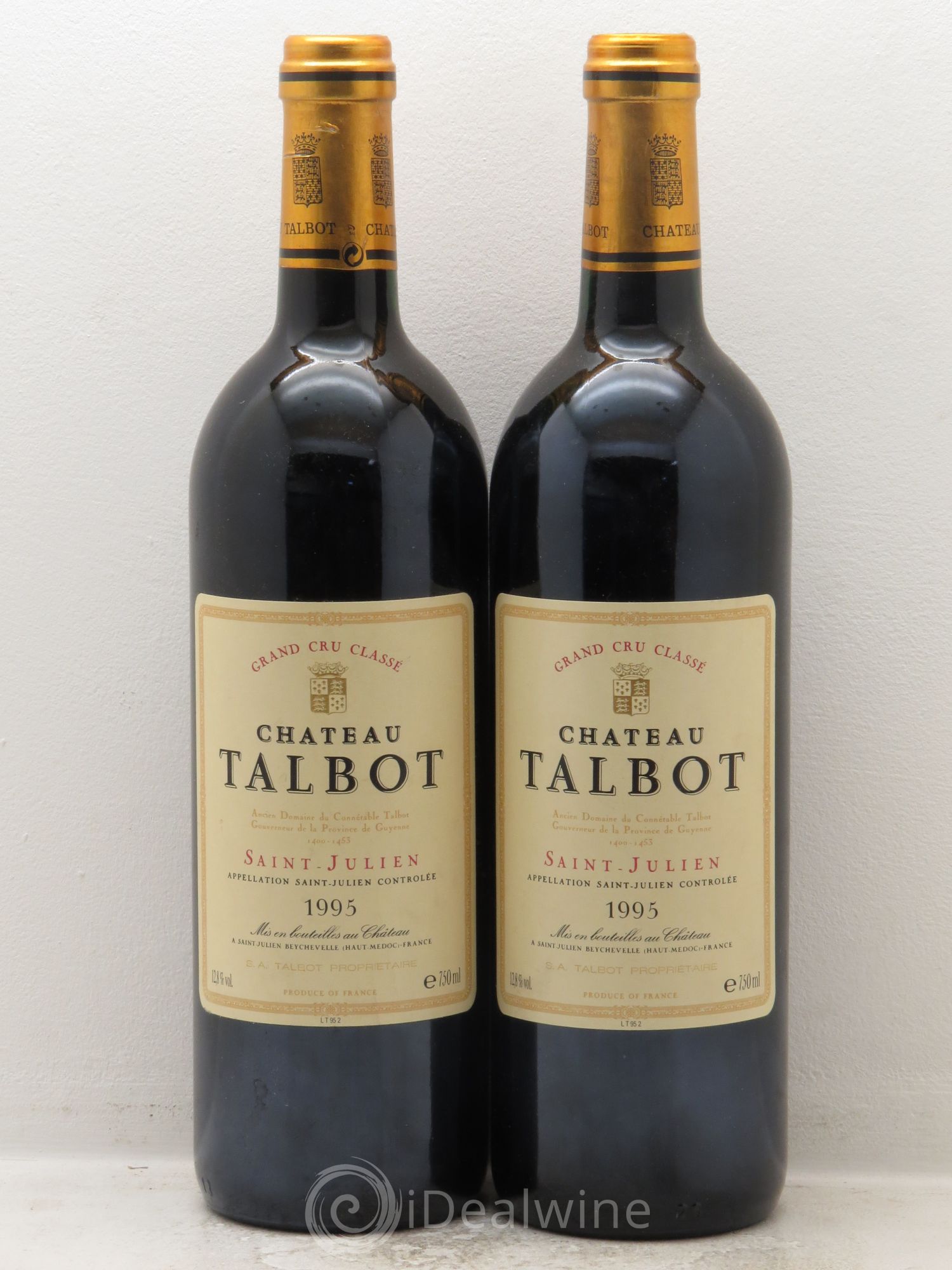 Château Talbot 4ème Grand Cru Classé 1995 - Lot de 2 bouteilles - 0