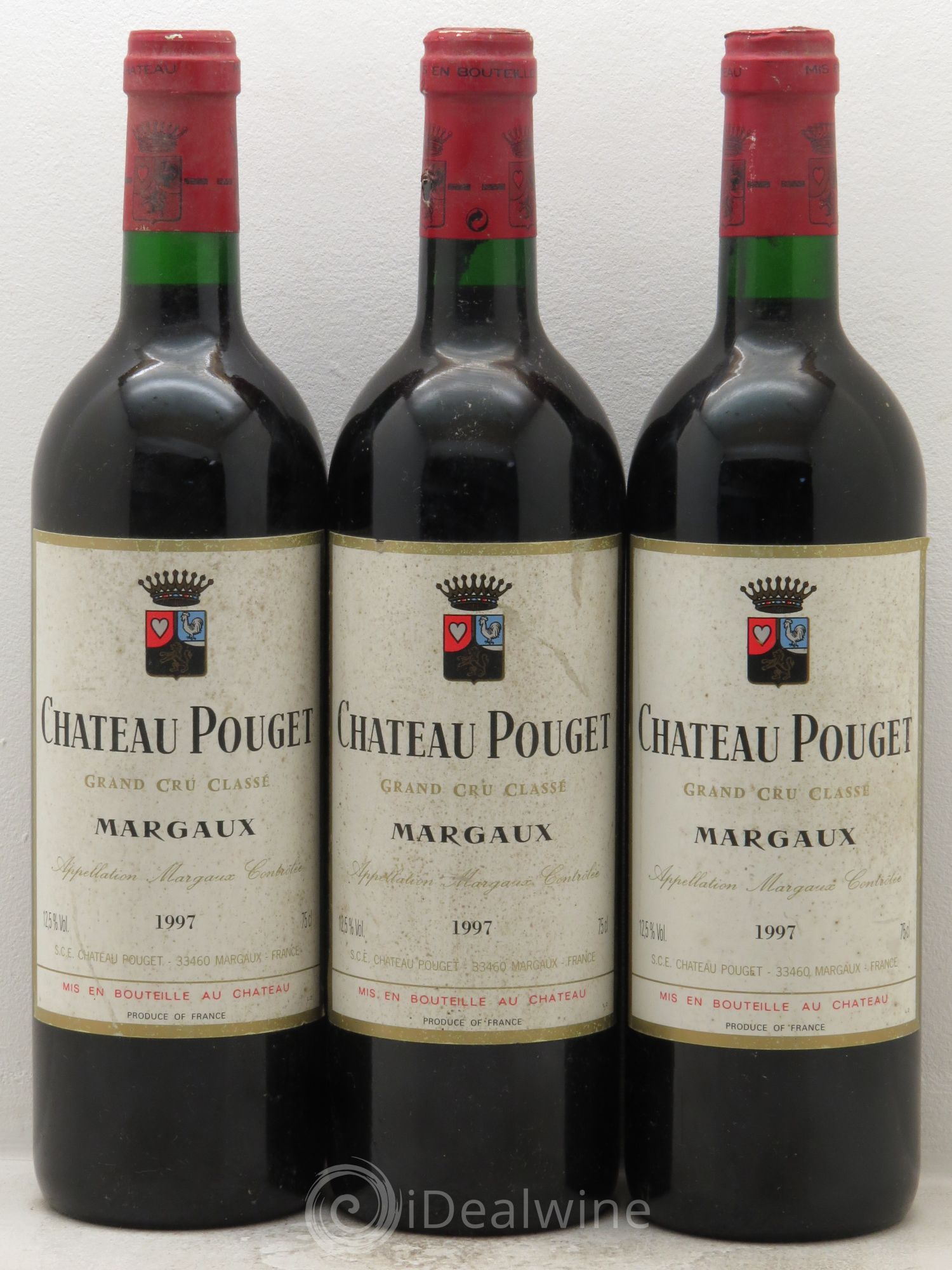 Château Pouget 4ème Grand Cru Classé 1997 - Lot de 3 bouteilles - 0