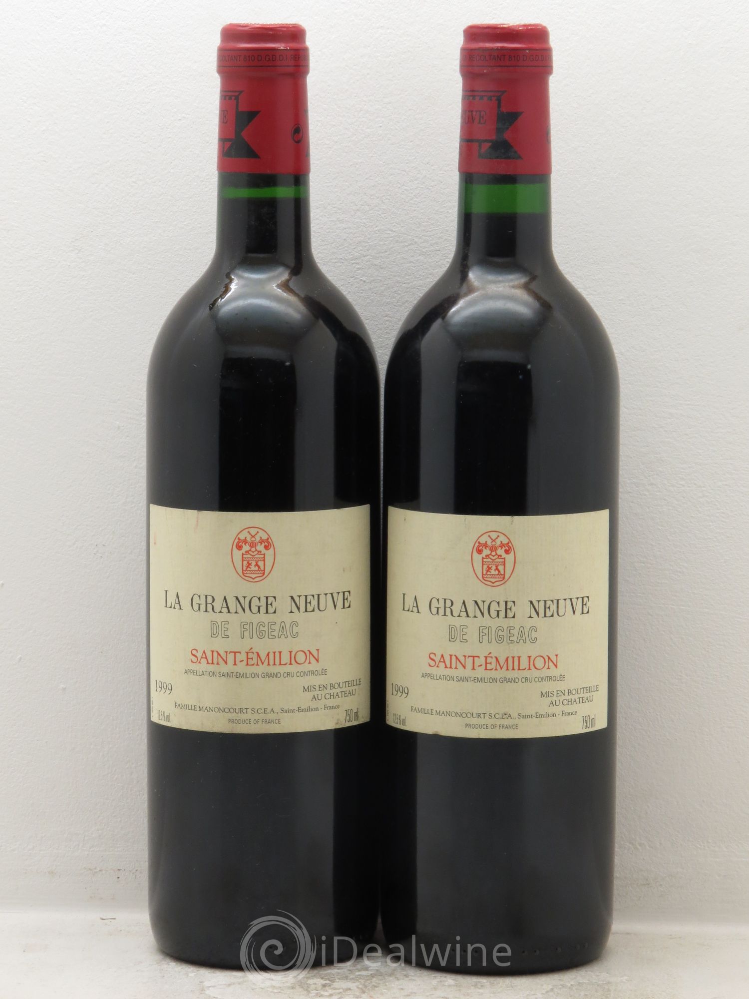 Château La Grange Neuve de Figeac 1999 - Lot de 2 bouteilles - 0