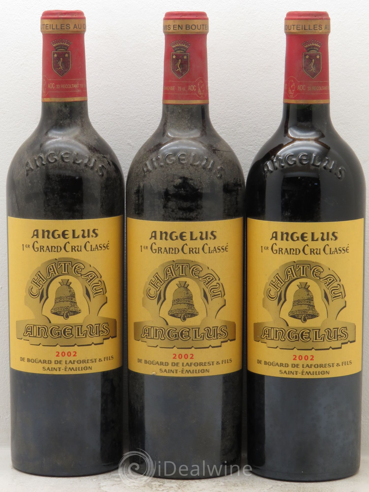 Château Angélus 1er Grand Cru Classé A 2002 - Lot de 3 bouteilles - 0