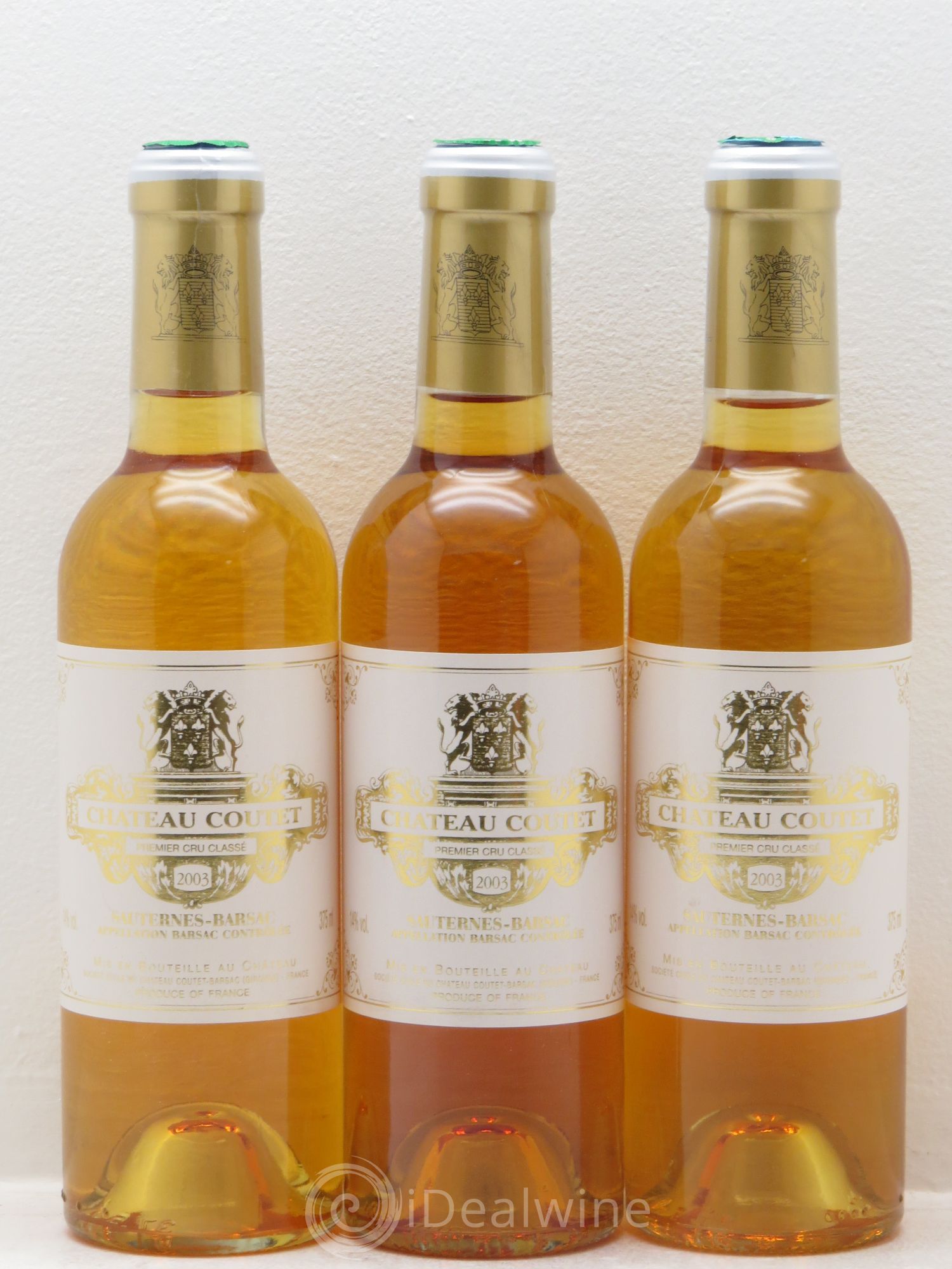 Château Coutet 1er Grand Cru Classé 2003 - Posten von 3 Demi-Flaschen - 0