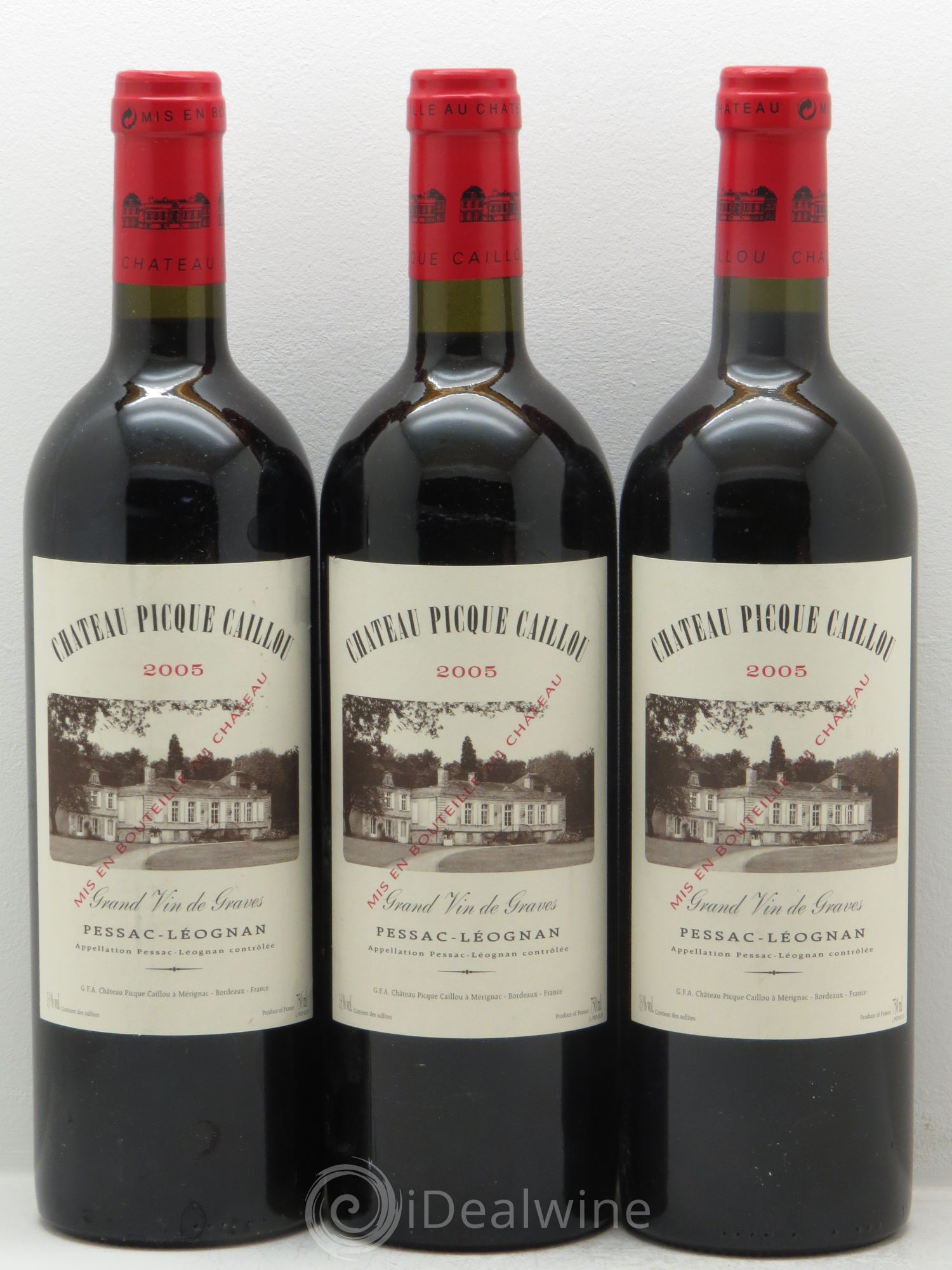 Château Picque Caillou 2005 - Lot de 3 bouteilles - 0