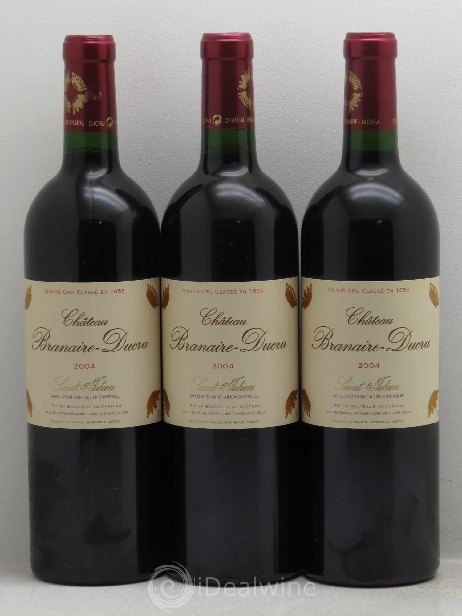 Château Branaire Ducru 4ème Grand Cru Classé 2004 - Lot de 3 bouteilles - 0