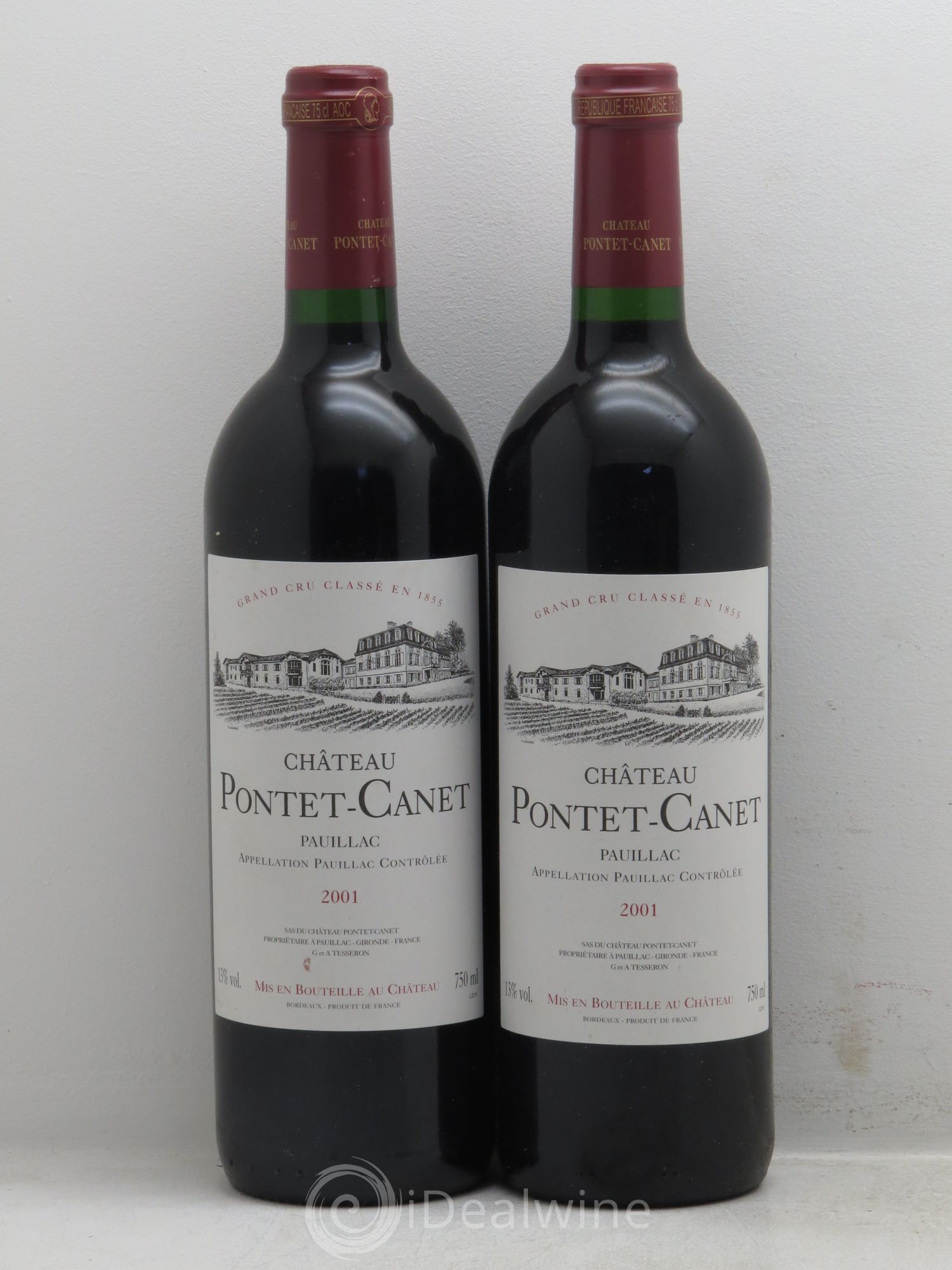 Château Pontet Canet 5ème Grand Cru Classé 2001 - Lot de 2 bouteilles - 0