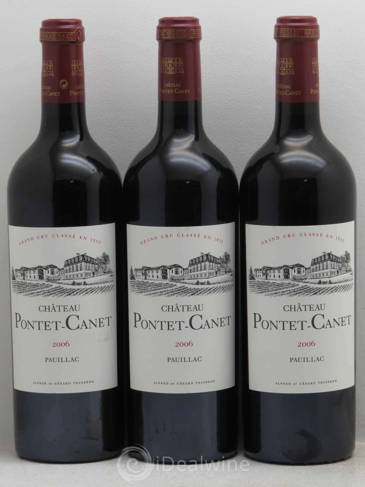 Château Pontet Canet 5ème Grand Cru Classé 2006 - Lot de 3 bouteilles - 0