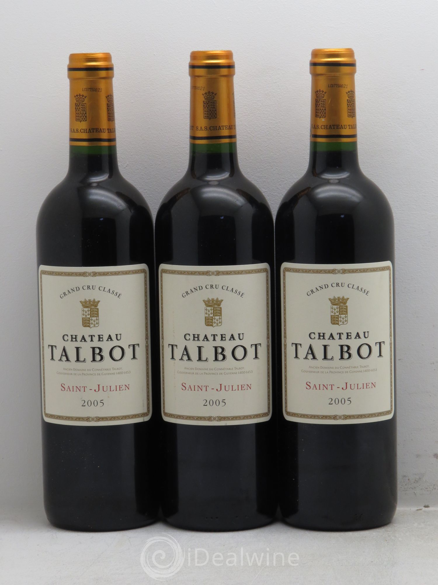 Château Talbot 4ème Grand Cru Classé 2005 - Lot de 3 bouteilles - 0