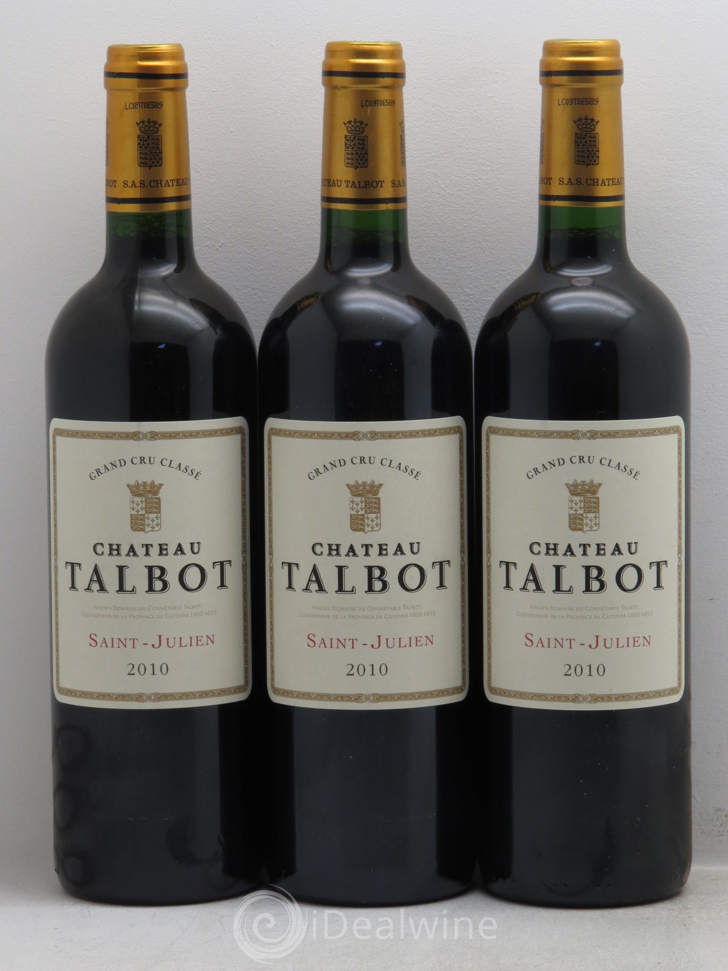 Château Talbot 4ème Grand Cru Classé 2010 - Lot de 3 bouteilles - 0