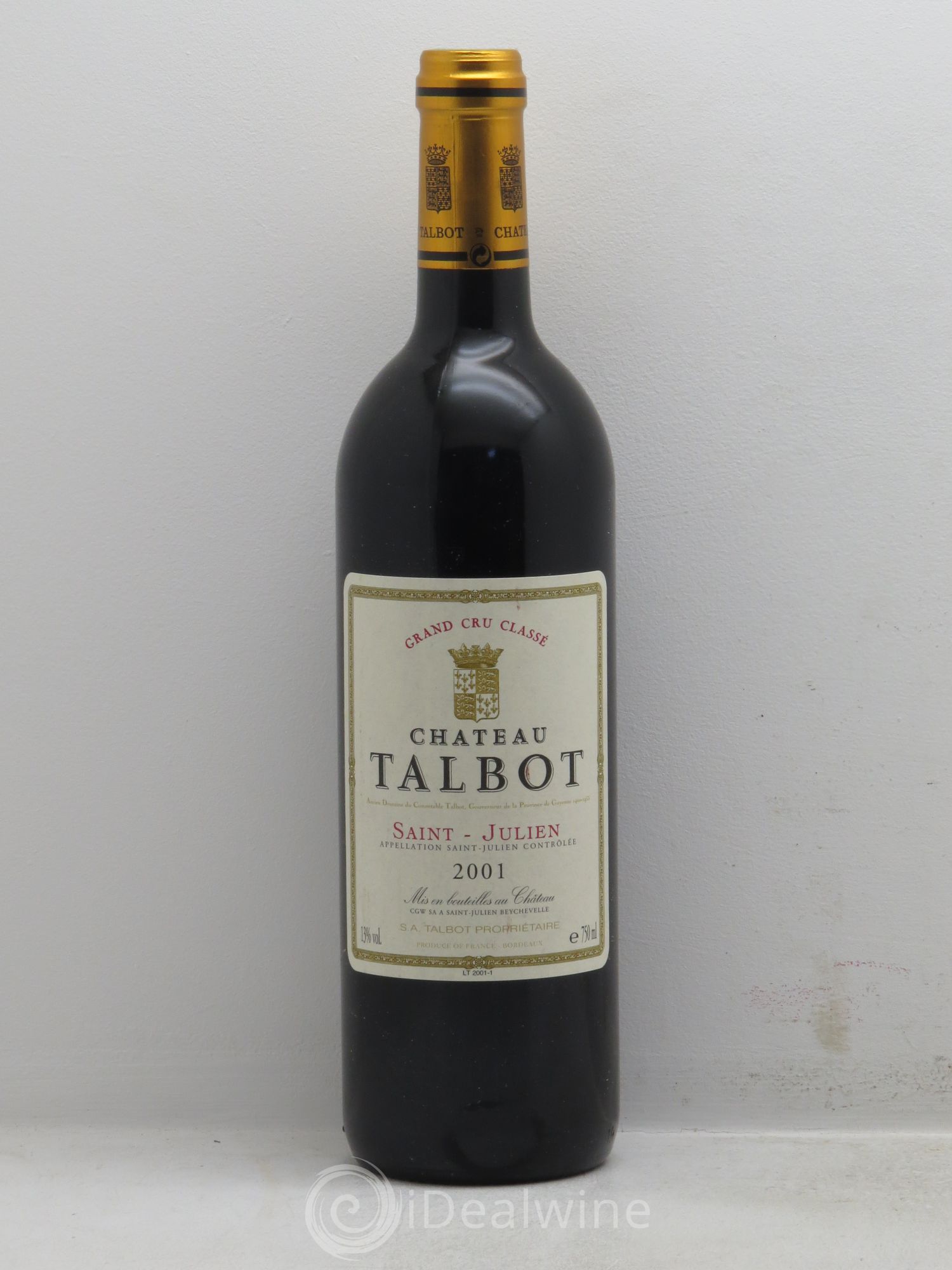 Château Talbot 4ème Grand Cru Classé 2001 - Lot de 1 bouteille - 0