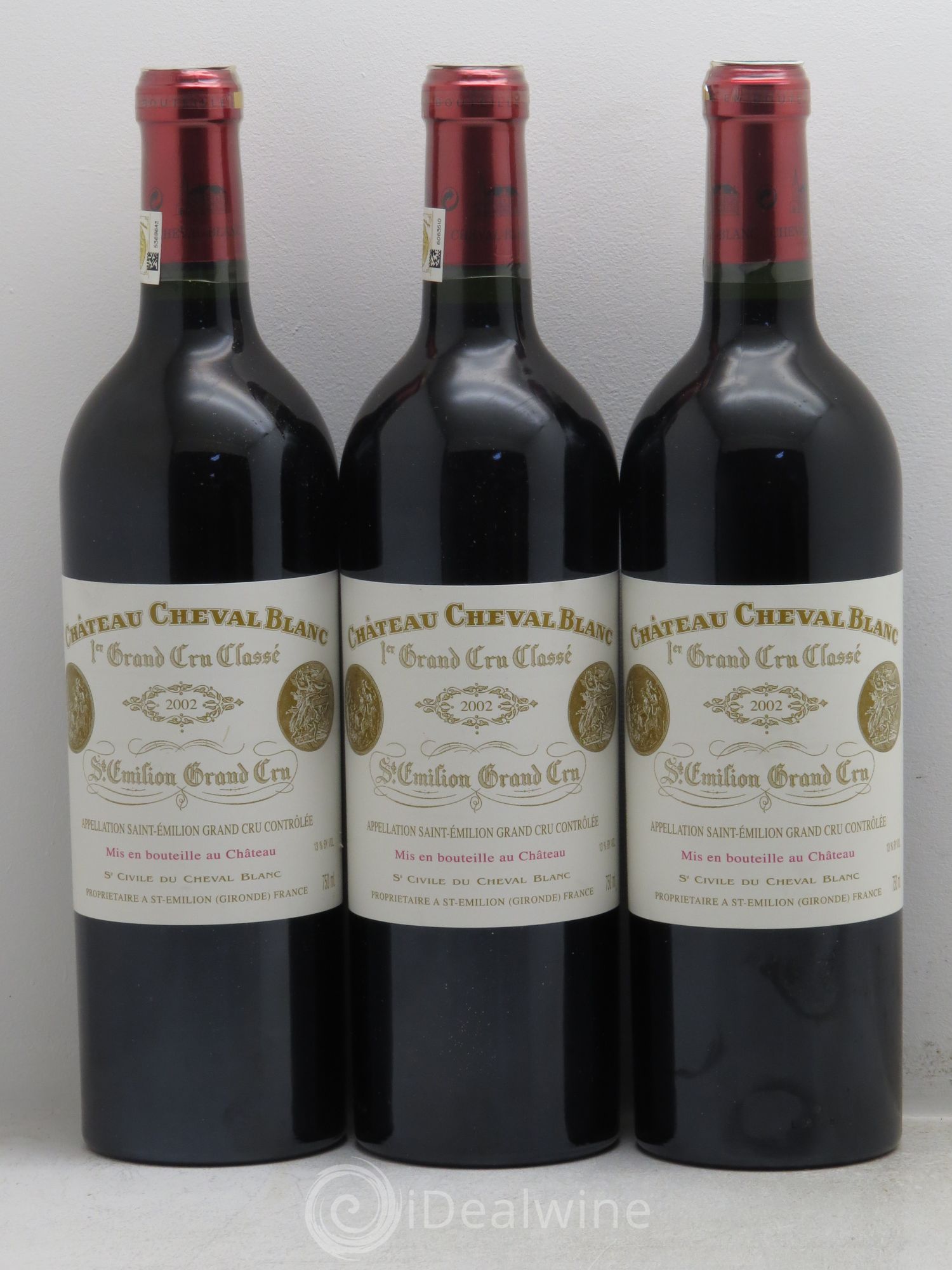 Château Cheval Blanc 1er Grand Cru Classé A 2002 - Lot de 3 bouteilles - 0