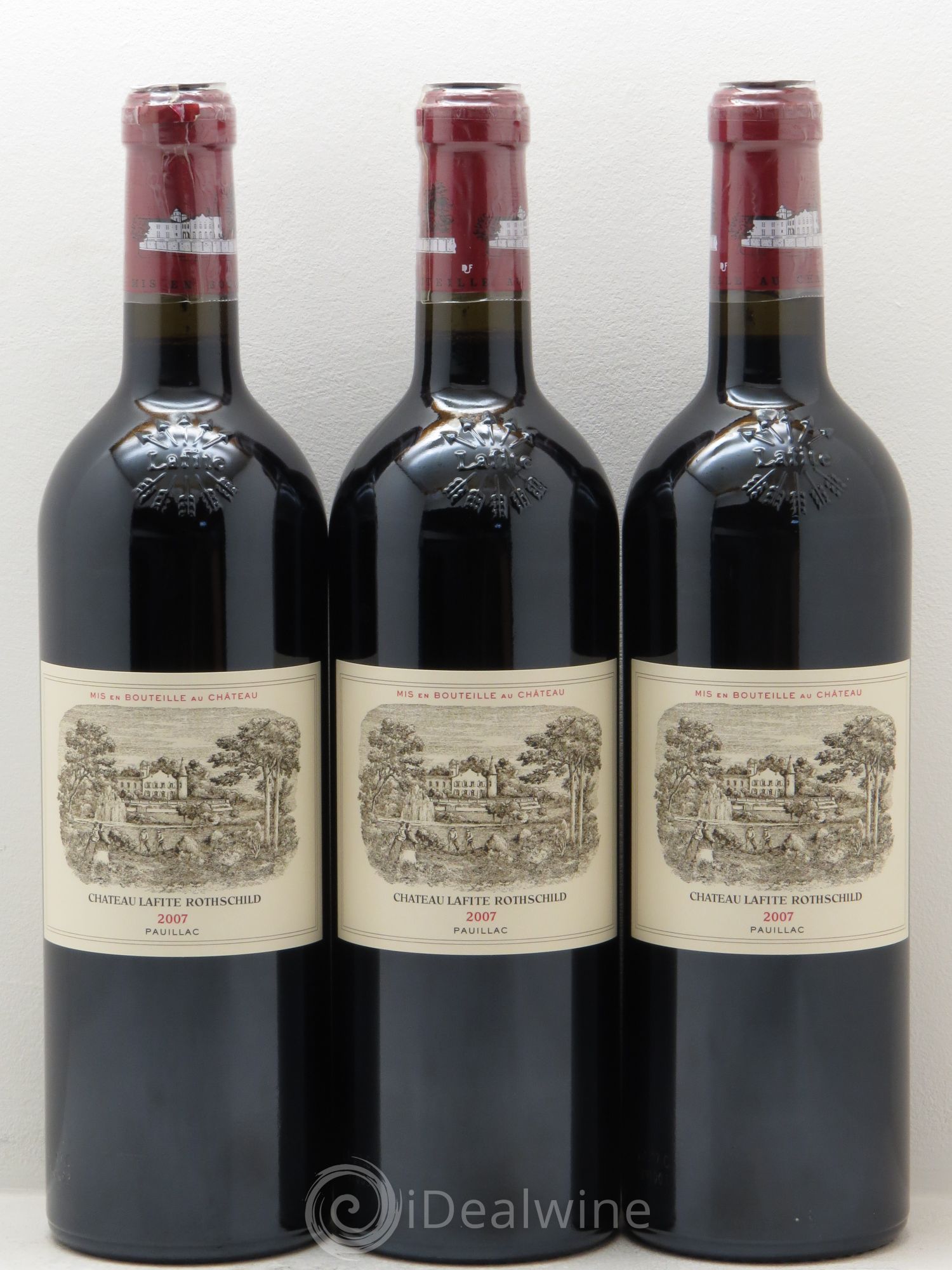 Château Lafite Rothschild 1er Grand Cru Classé 2007 - Lot de 3 bouteilles - 0