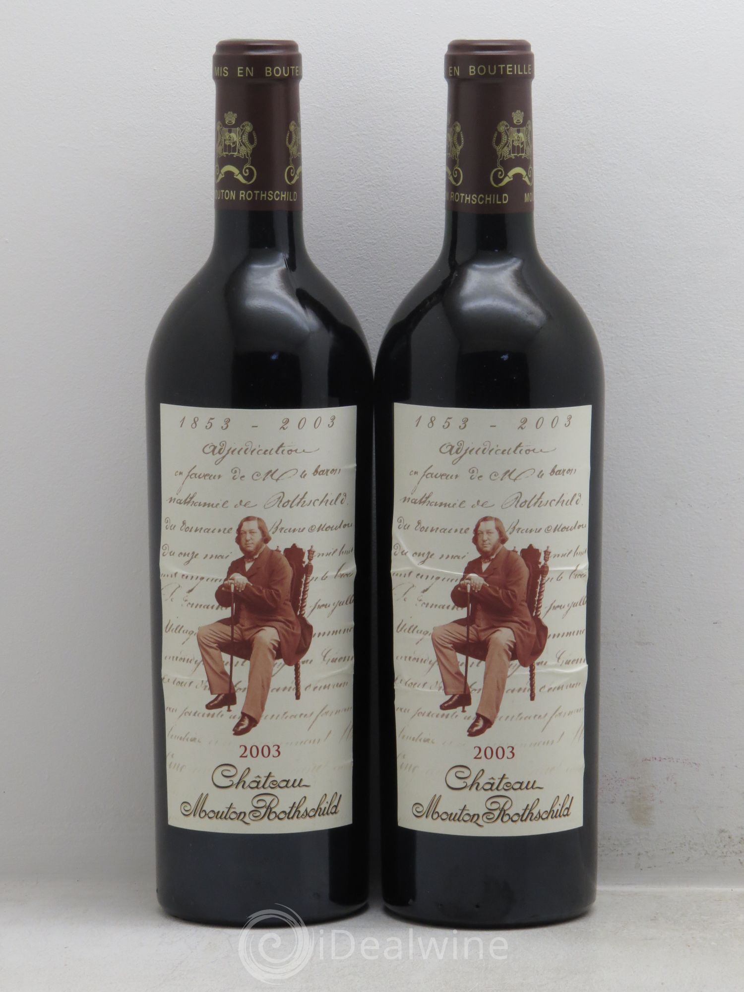 Château Mouton Rothschild 1er Grand Cru Classé 2003 - Lot de 2 bouteilles - 0
