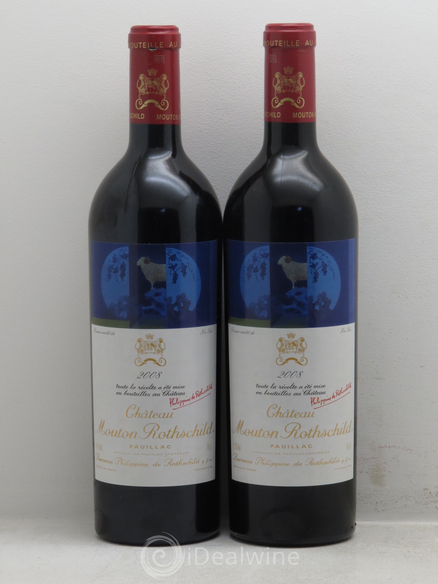 Château Mouton Rothschild 1er Grand Cru Classé 2008 - Lot de 2 bouteilles - 0